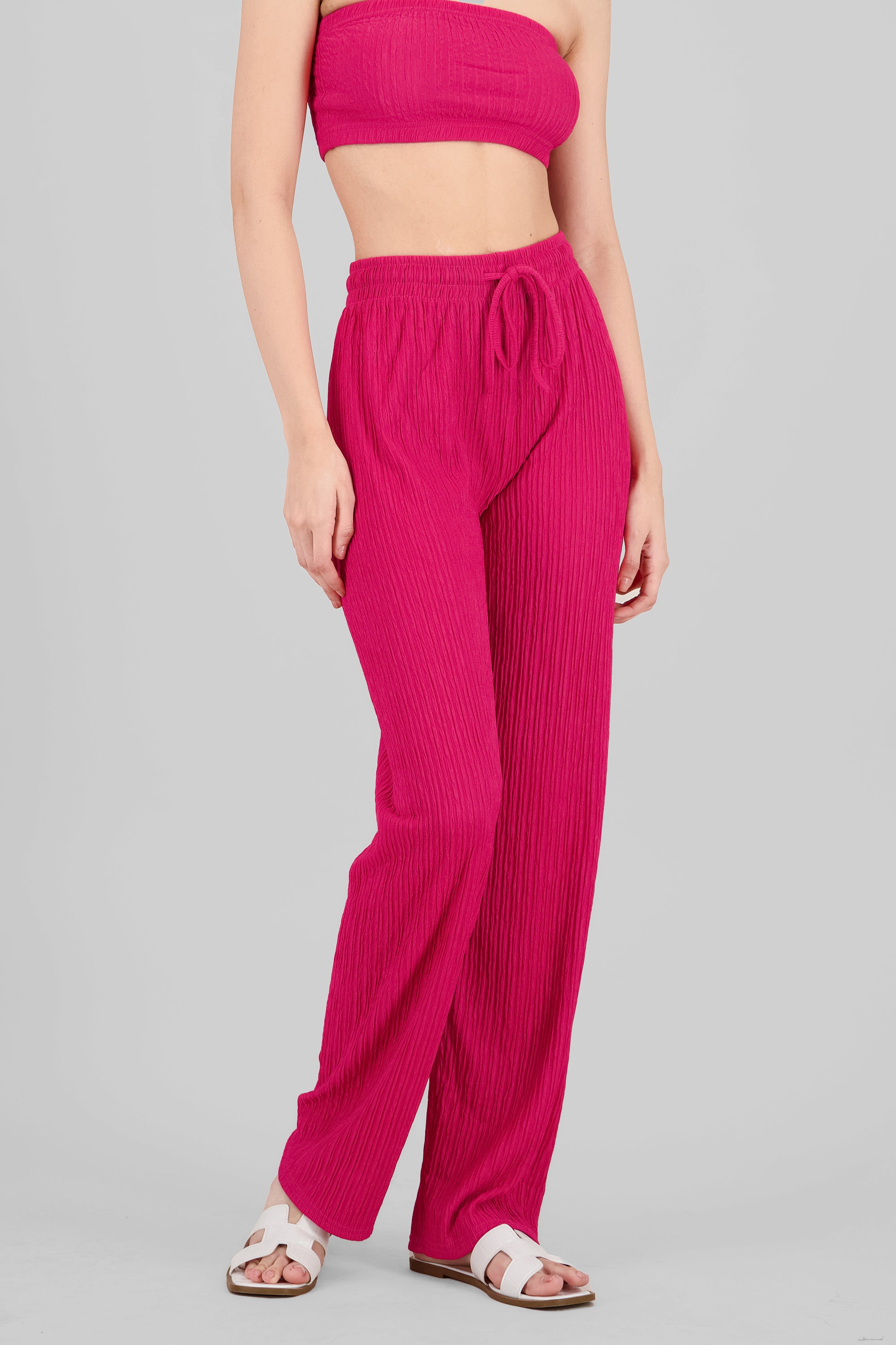 Textured Pants FUCHSIA