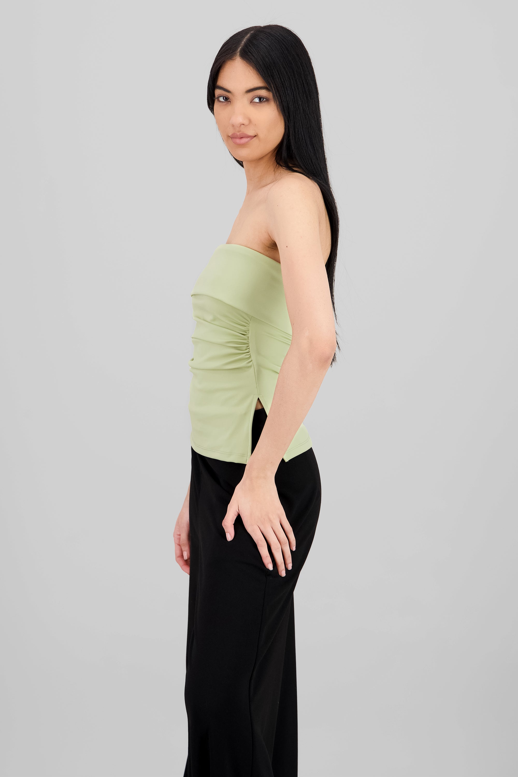 Double Neckline Tube Top SAGE