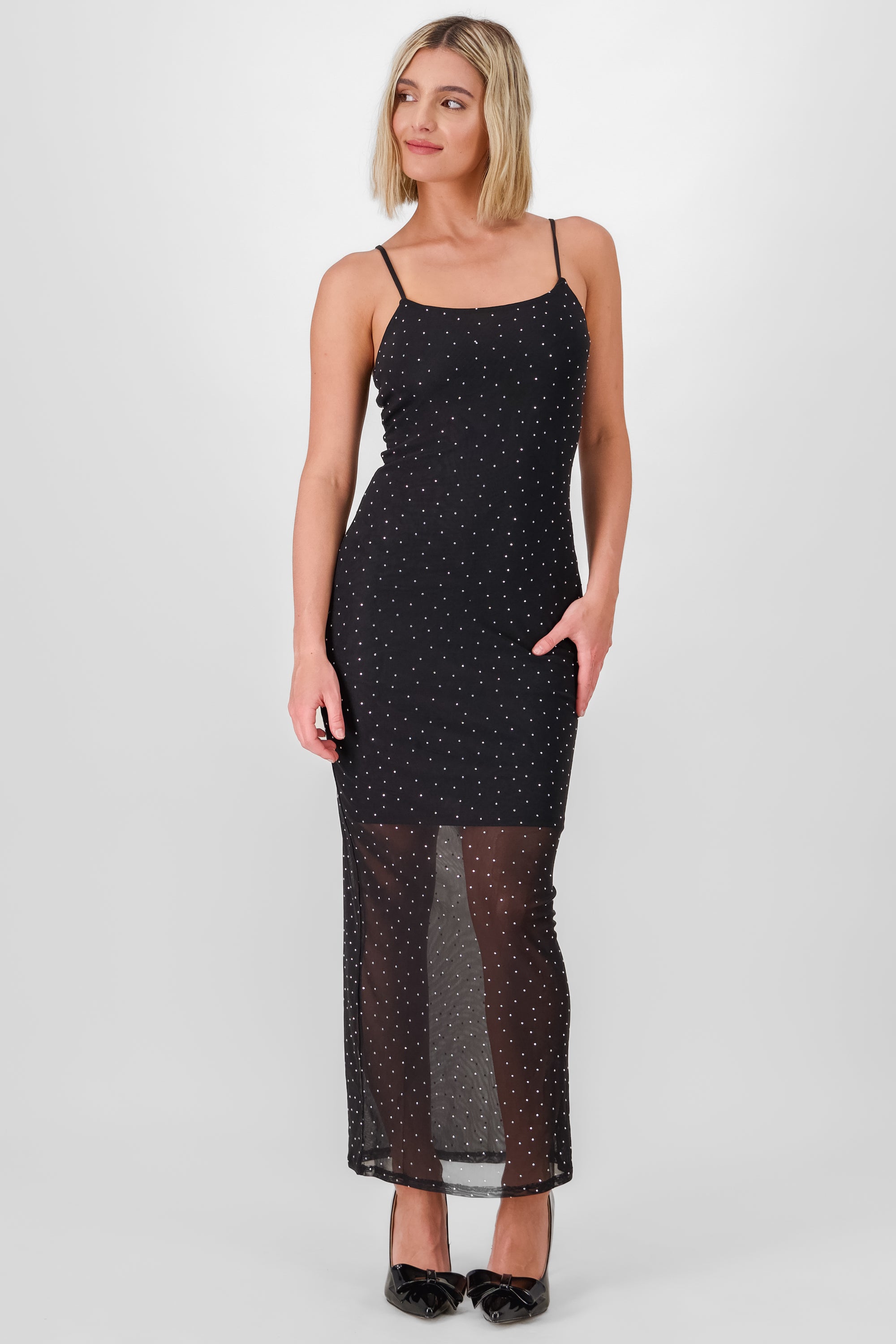 Glitter Maxi Dress BLACK