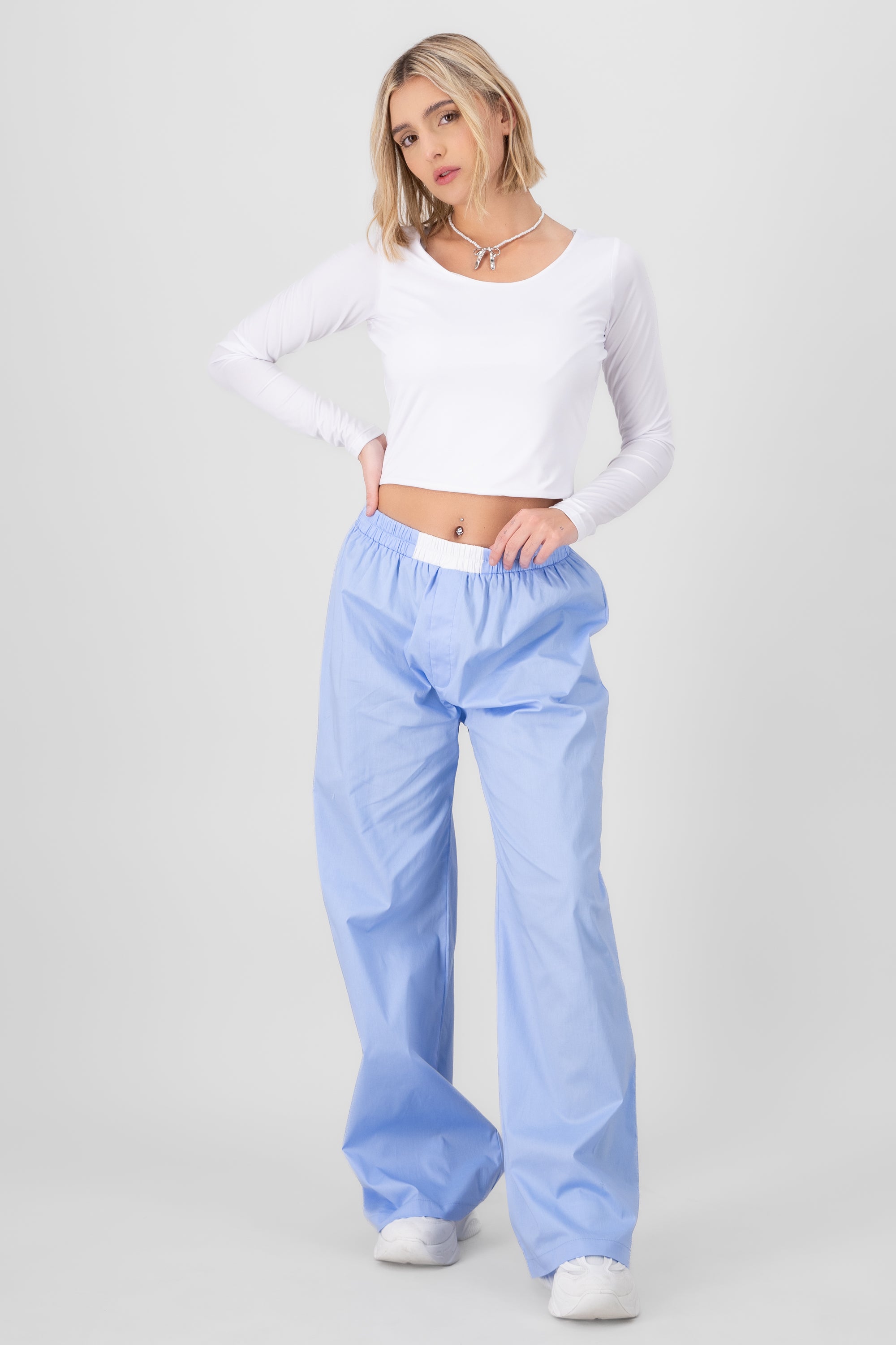 Solid Fluid Pants BLUE