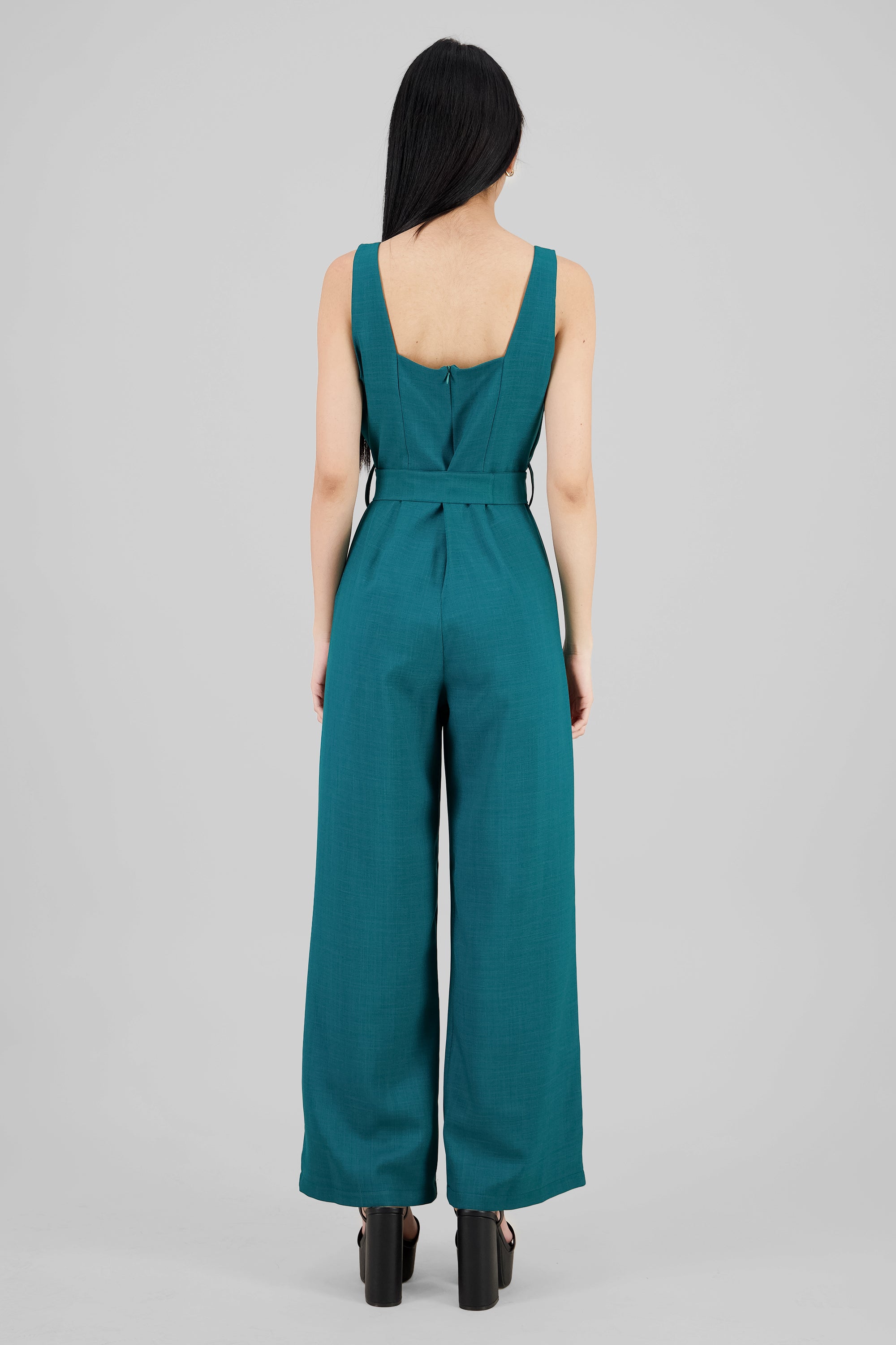 Strappy Jumpsuit With Belt TEAL