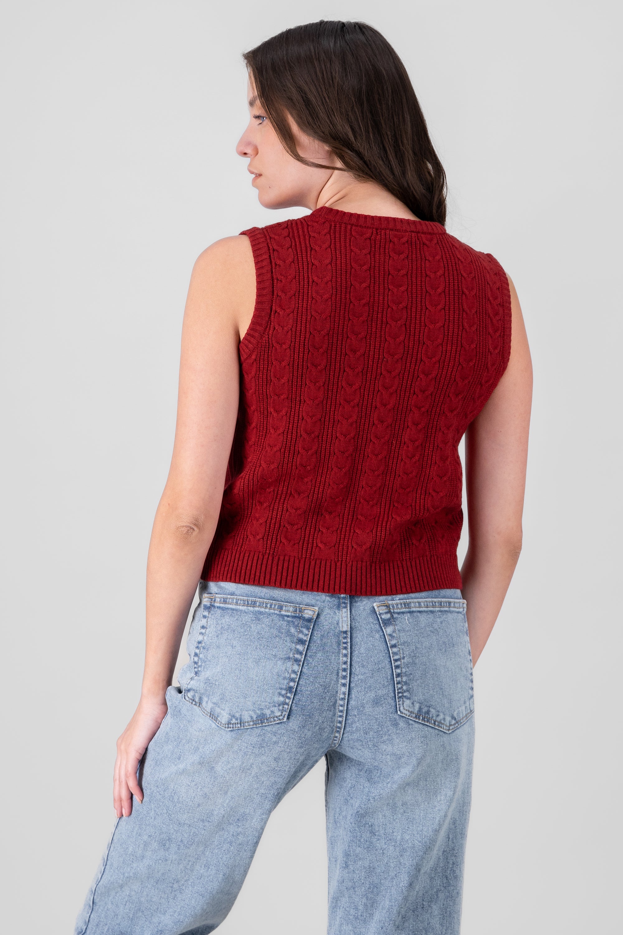 Round Neck Vest RED