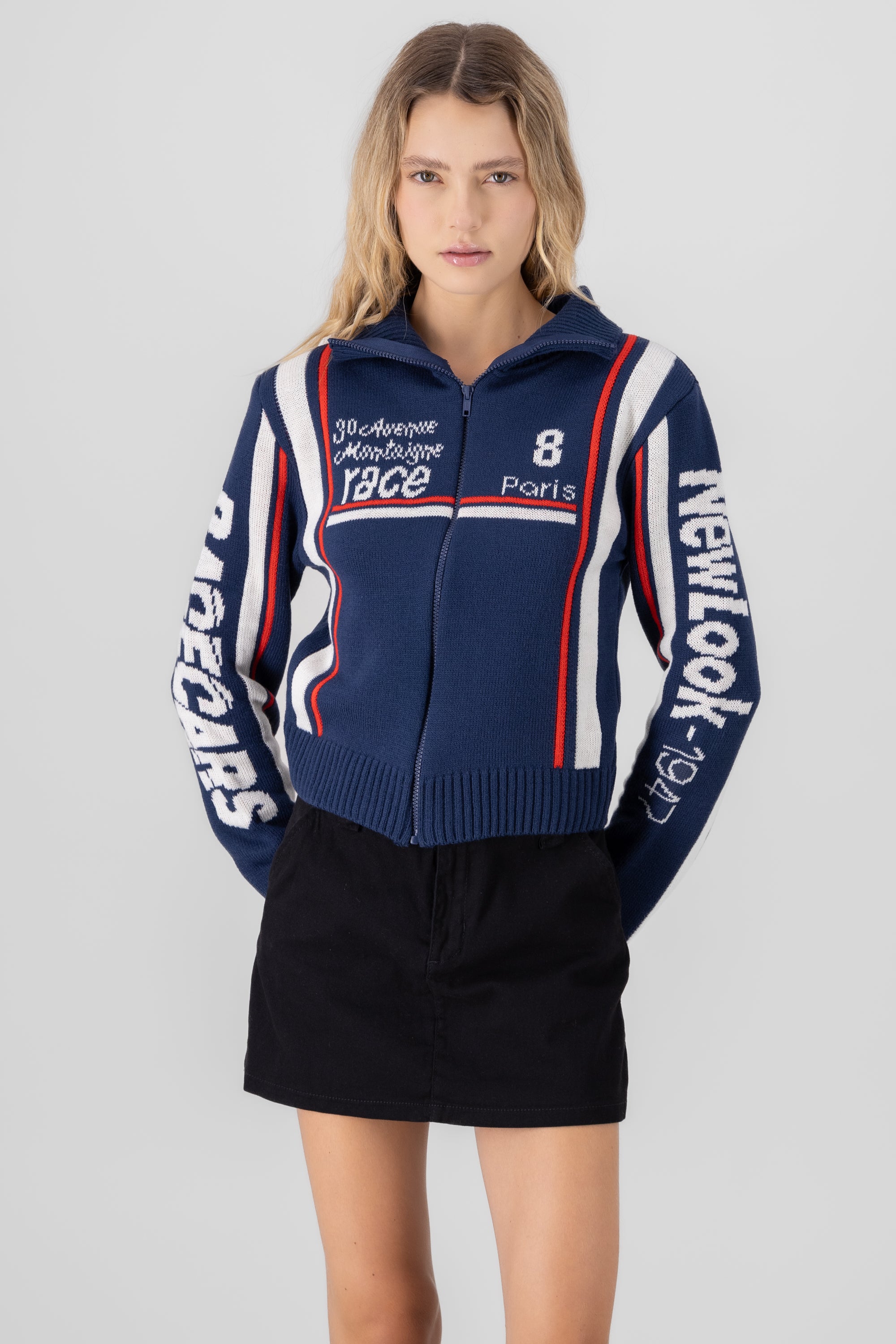 Racing Style Sweater BLUE COMBO