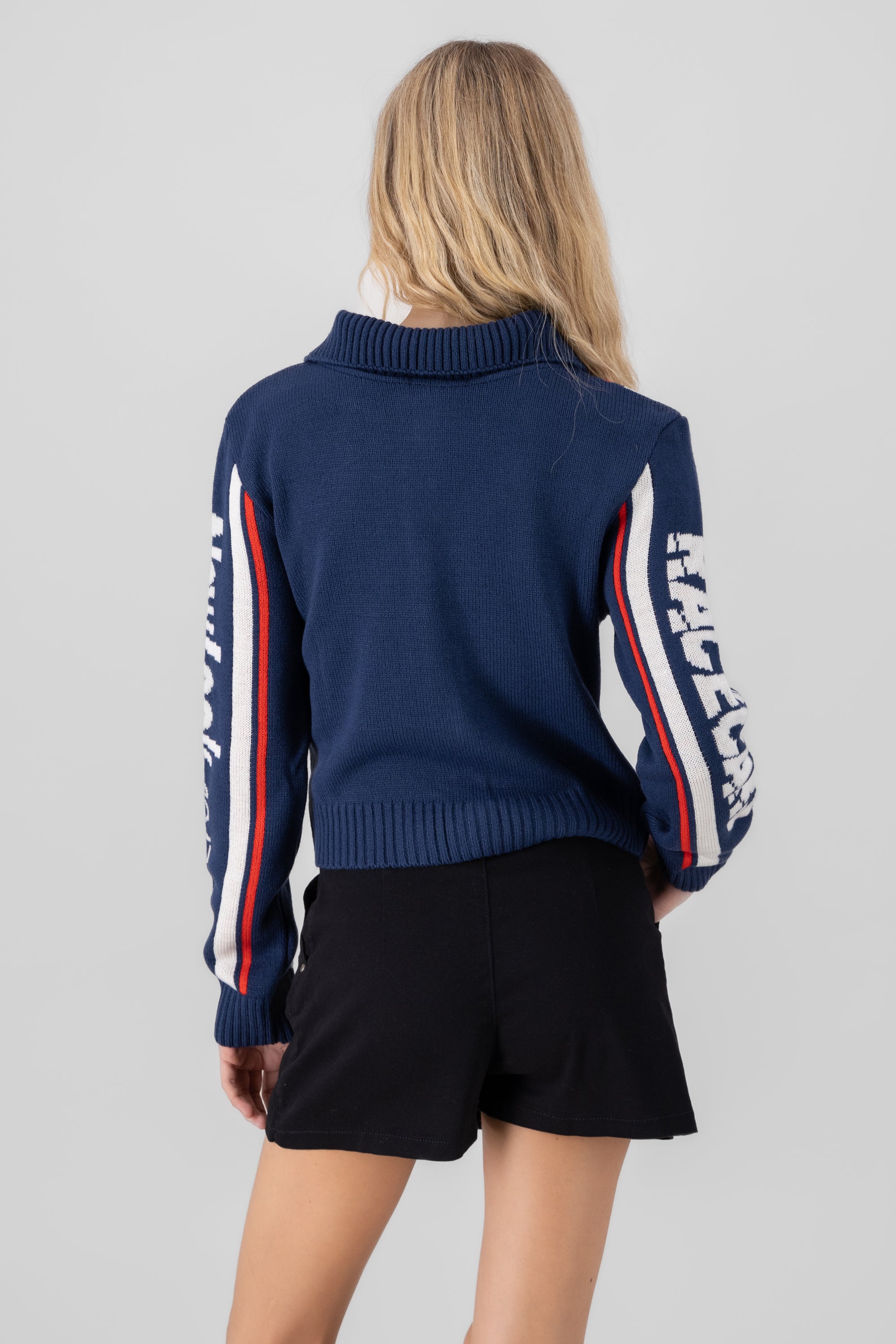 Racing Style Sweater BLUE COMBO