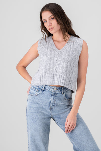 V Neck Vest LIGHT GRAY