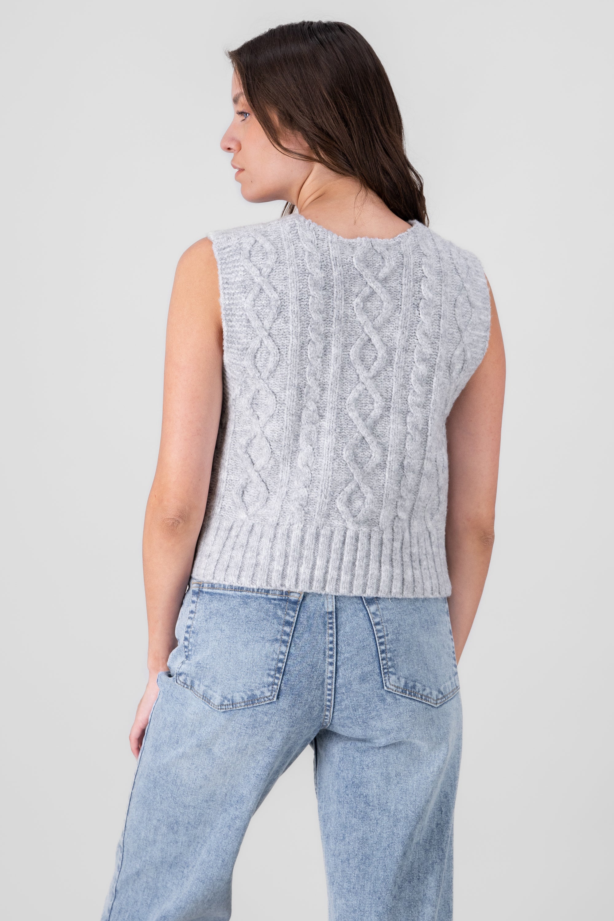 V Neck Vest LIGHT GRAY