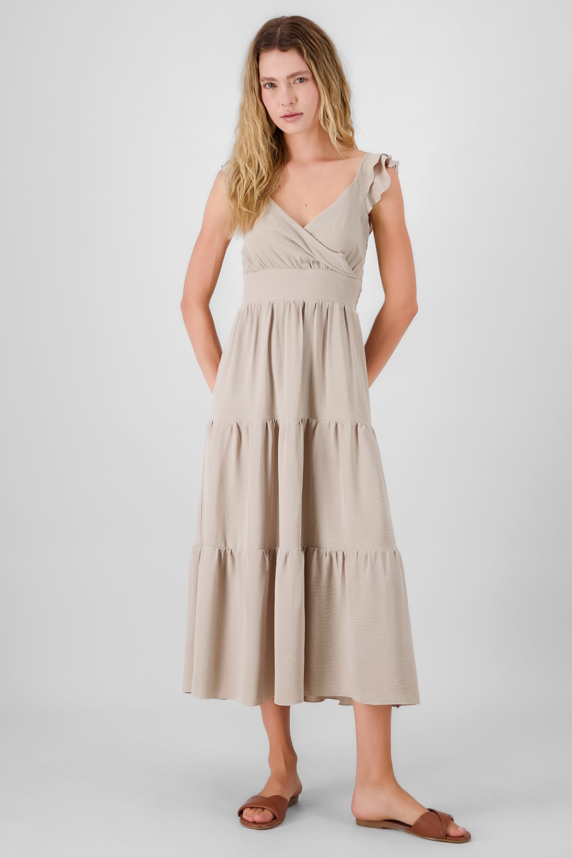 Ruffles Maxi Dress GREY