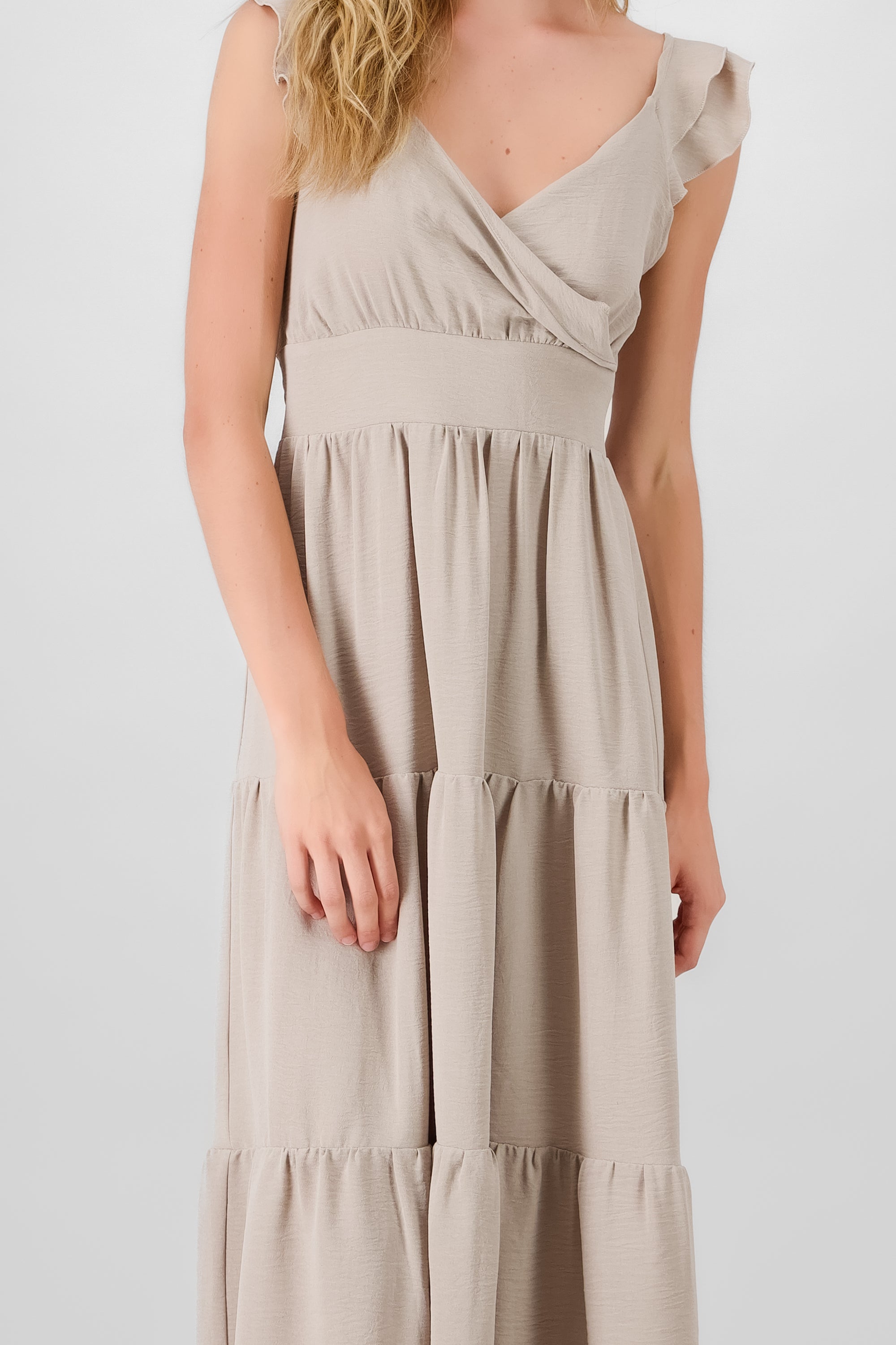 Ruffles Maxi Dress GREY