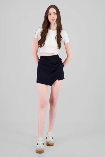 Solid Asymmetric Skirt NAVY