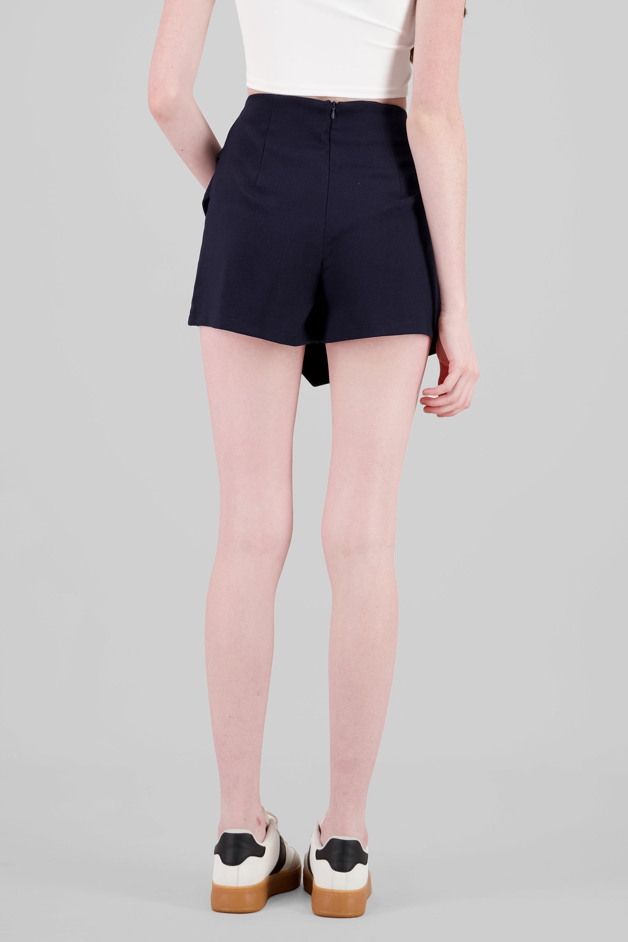 Solid Asymmetric Skirt NAVY