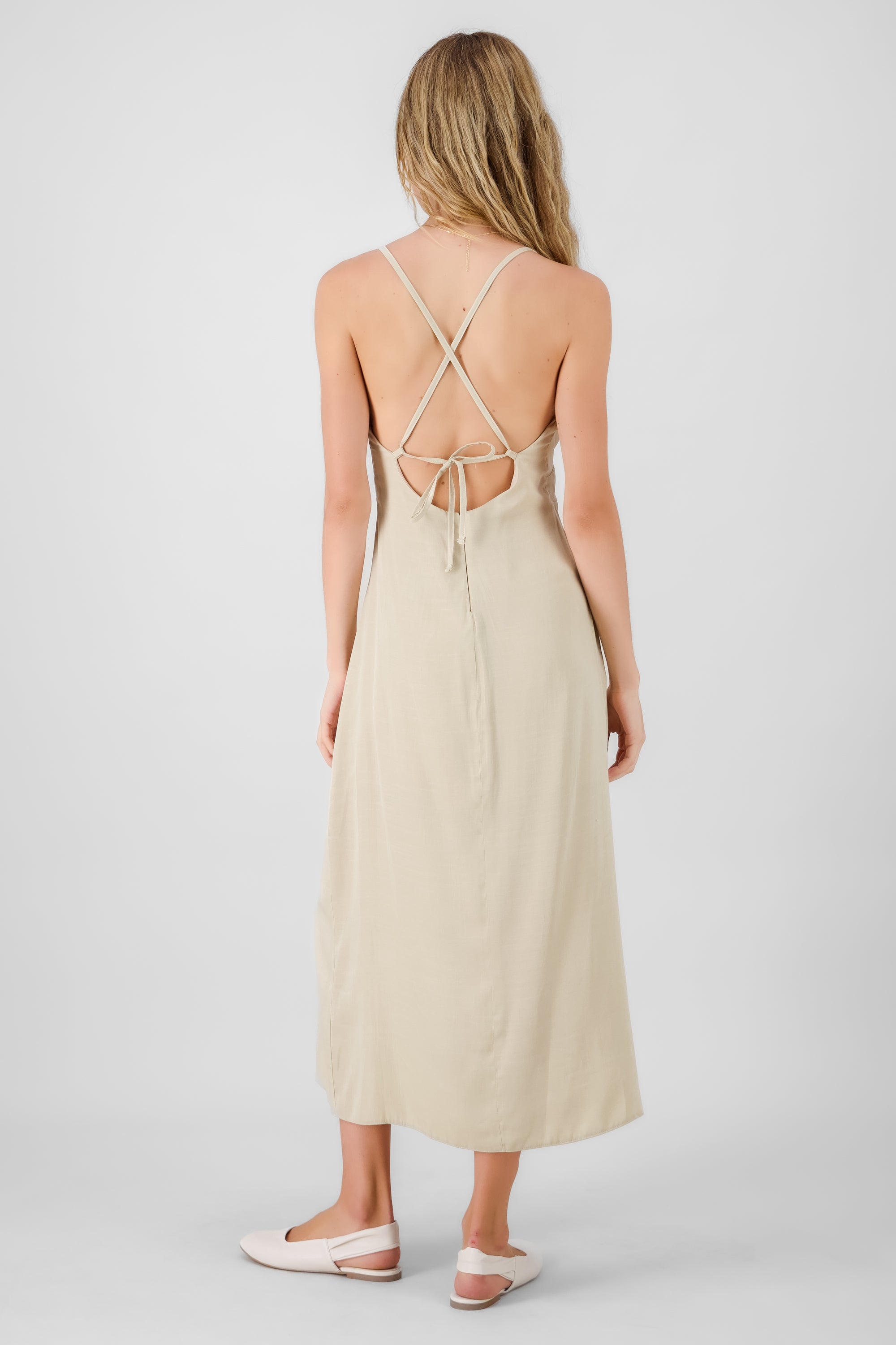 Midi Satin Dress SAND