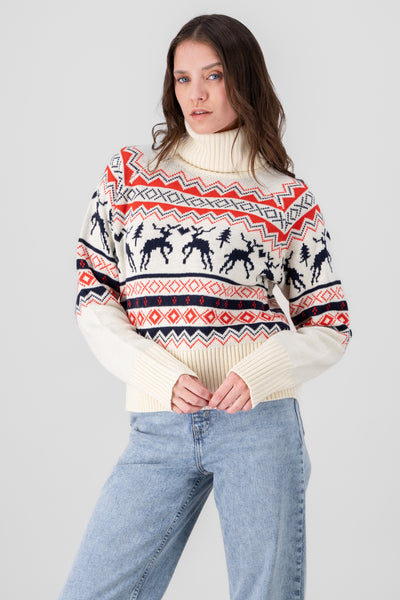 Reindeer Christmas Sweater BONE COMBO