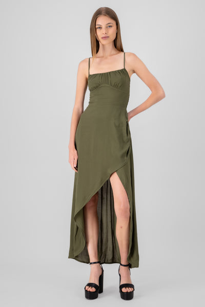 Ruffles Midi Dress OLIVE