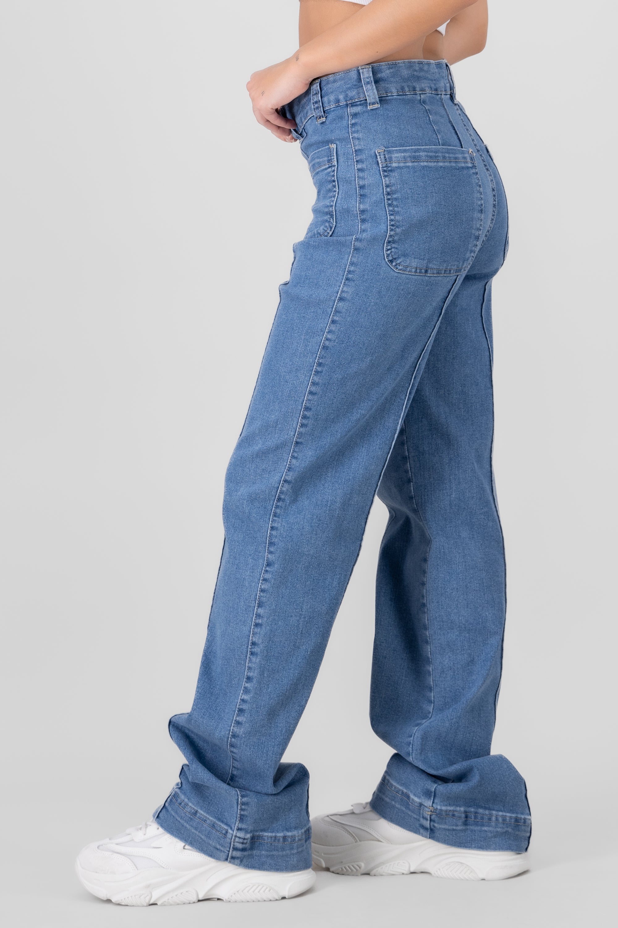 Straight Jeans With Pockets STONE