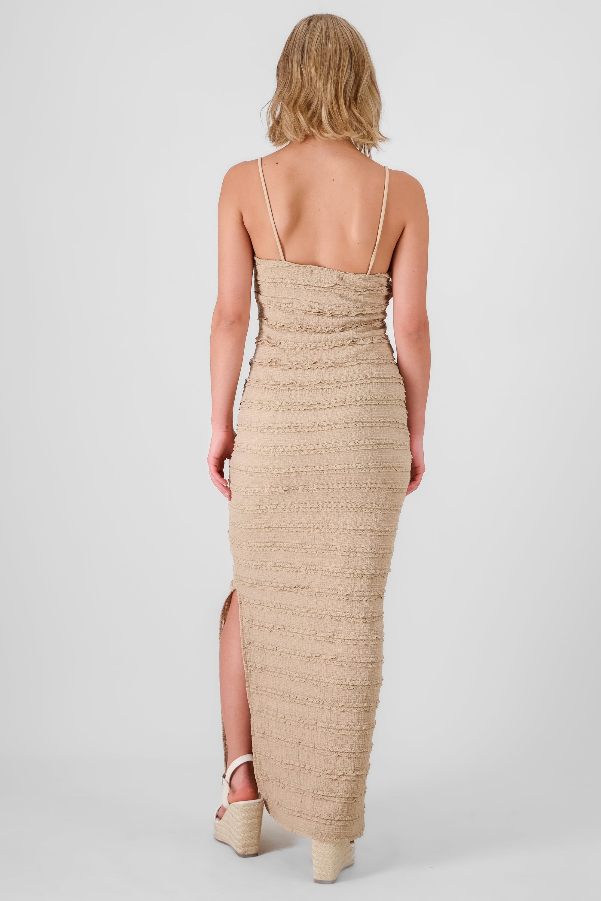 Textured Maxi Dress KHAKI