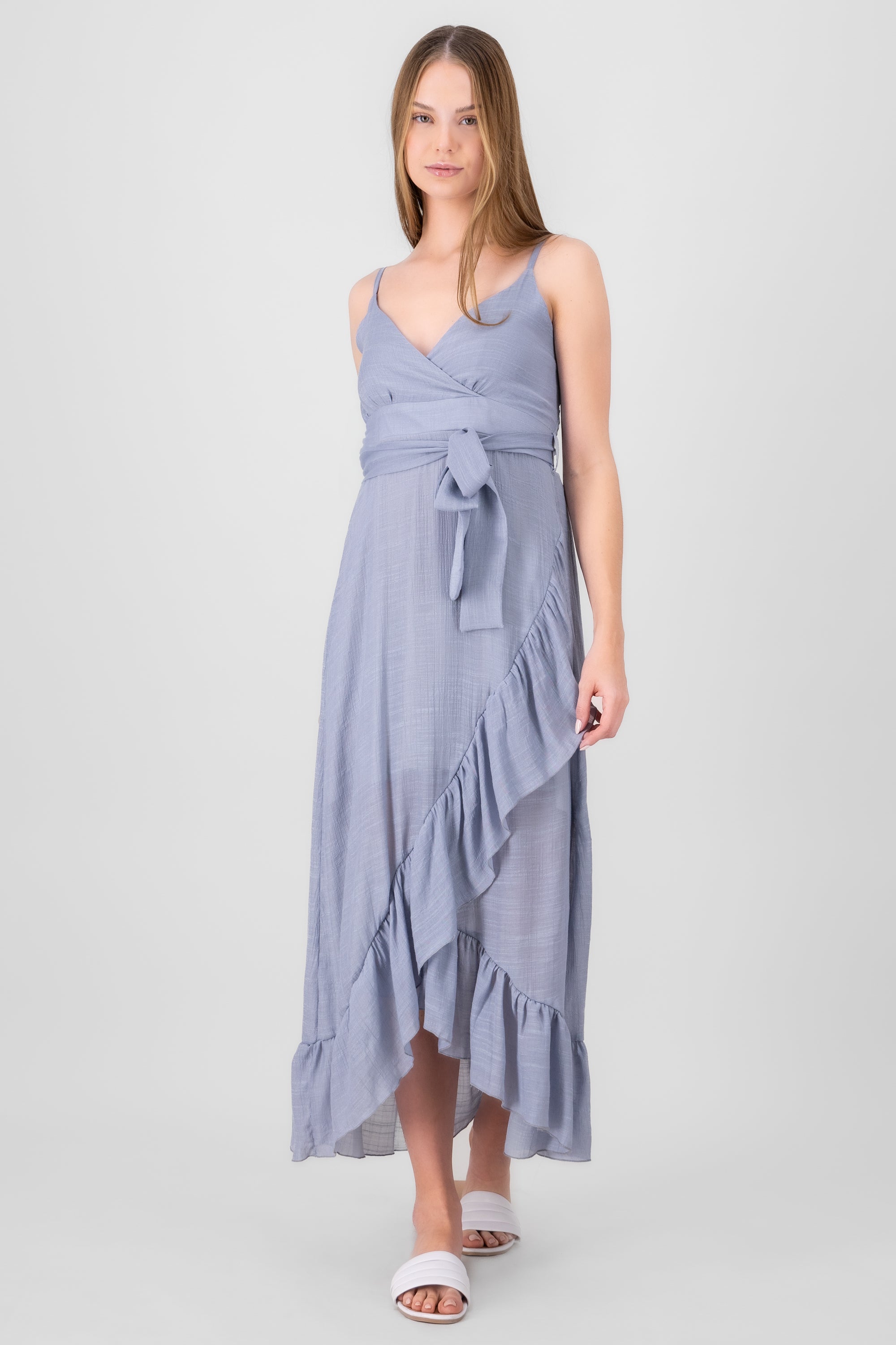 Solid Midi Dress BLUE