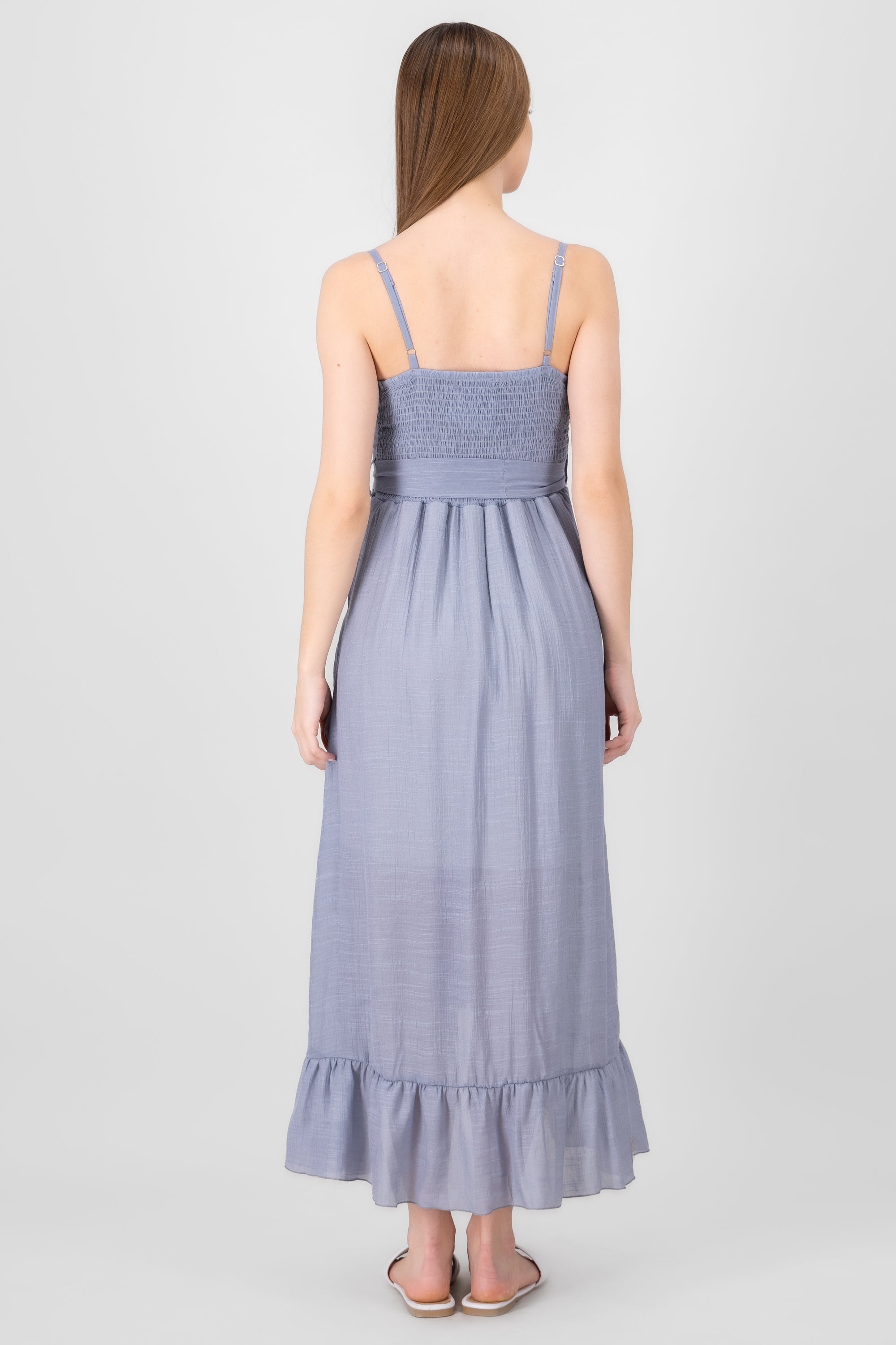 Solid Midi Dress BLUE