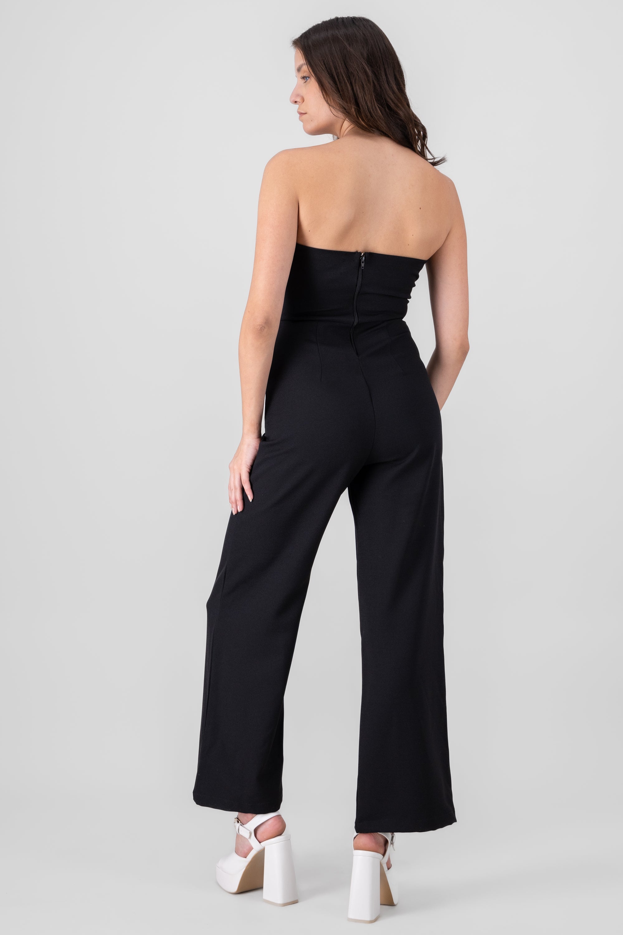 Solid Strapless Jumpsuit BLACK