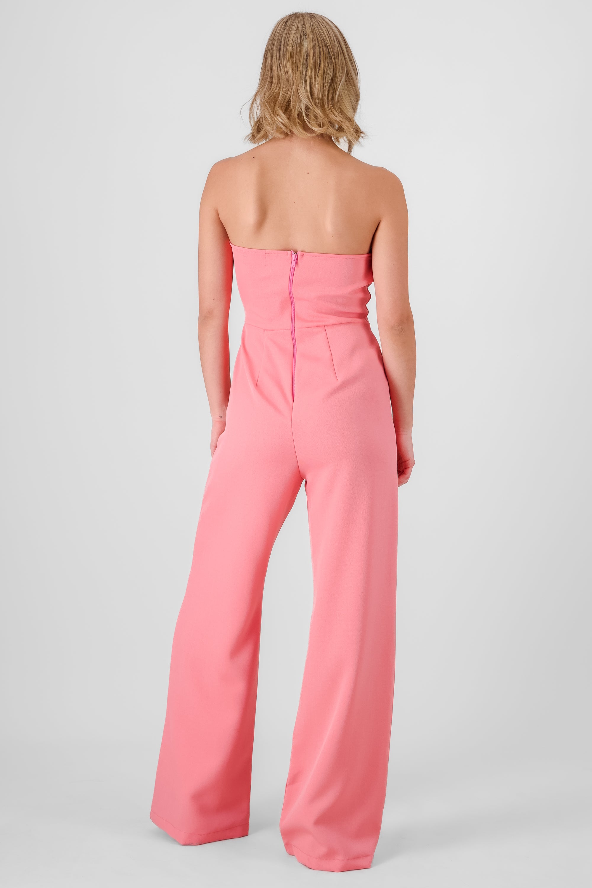 Solid Strapless Jumpsuit PINK