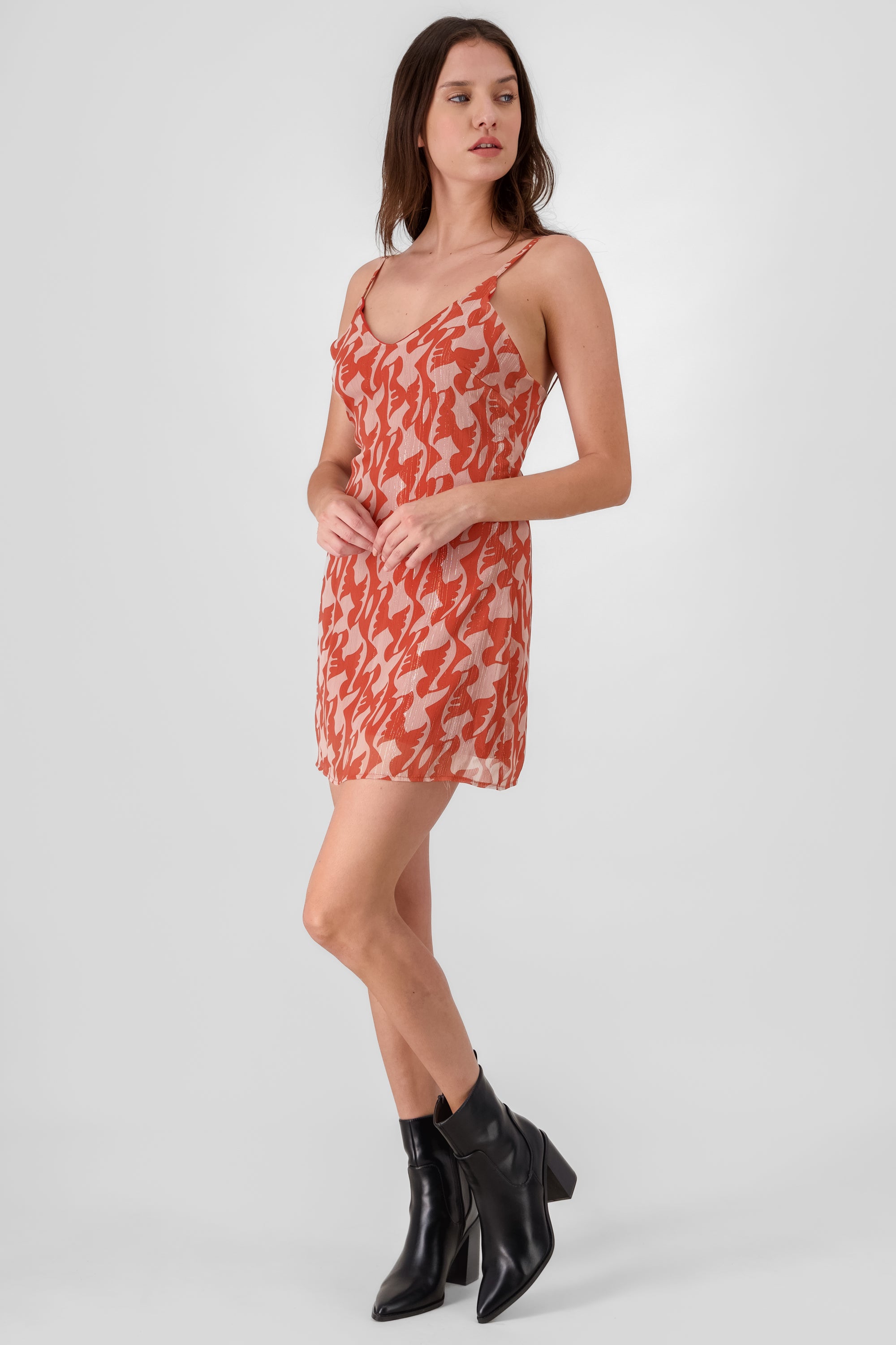 Printed Mini Dress RED