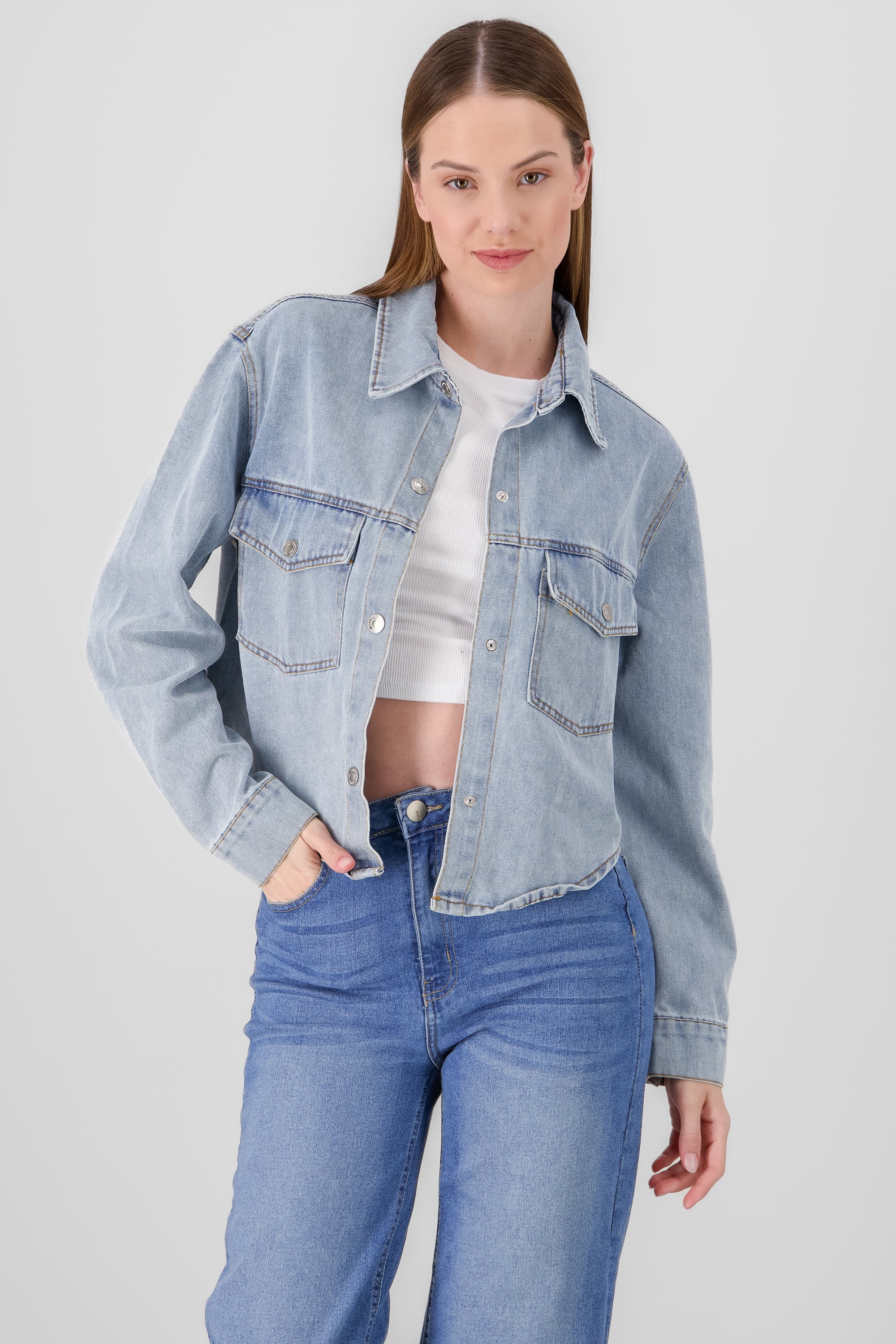 Oversized Cropped Jacket LIGHT WASH