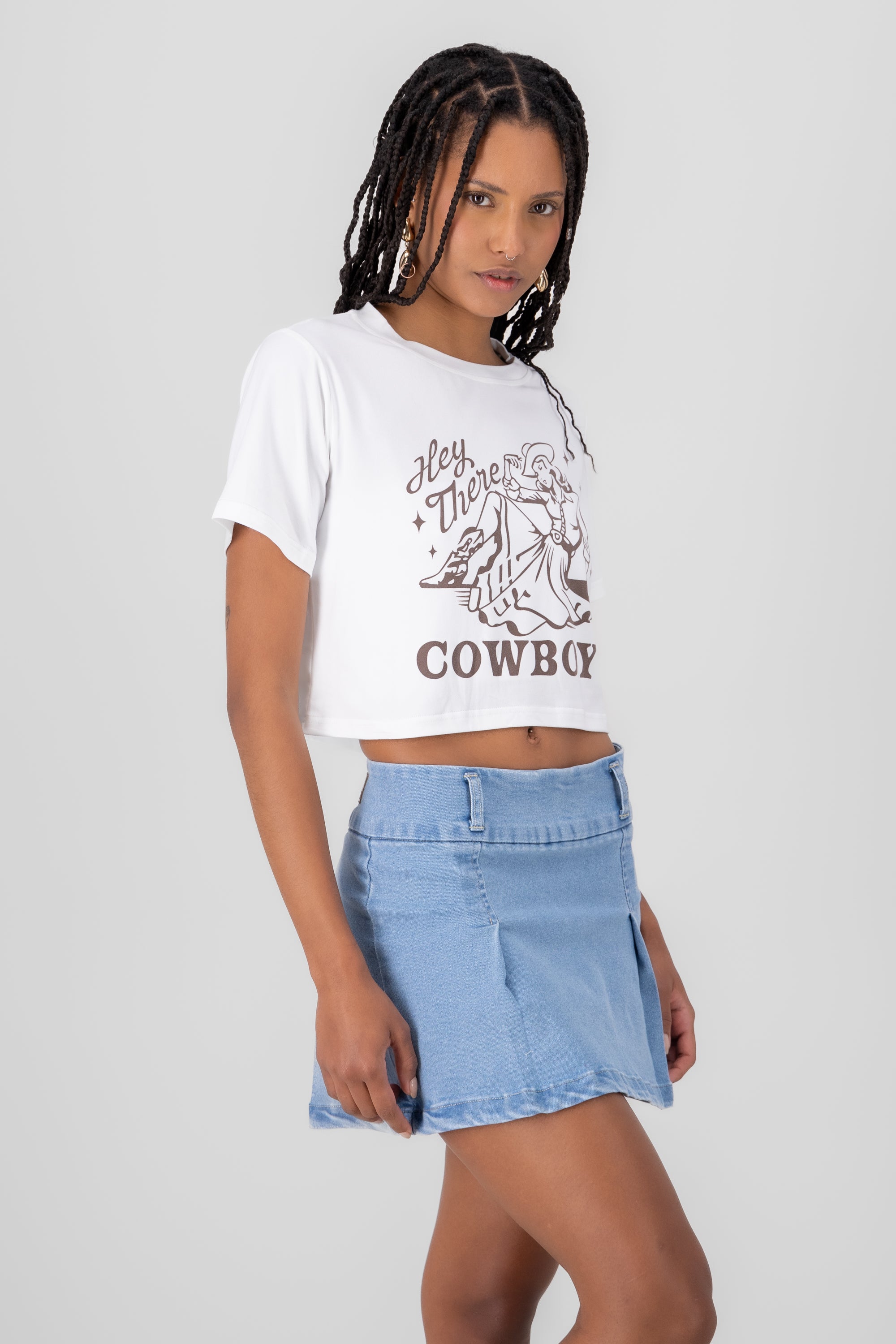 Cowboy Print T Shirt WHITE COMBO