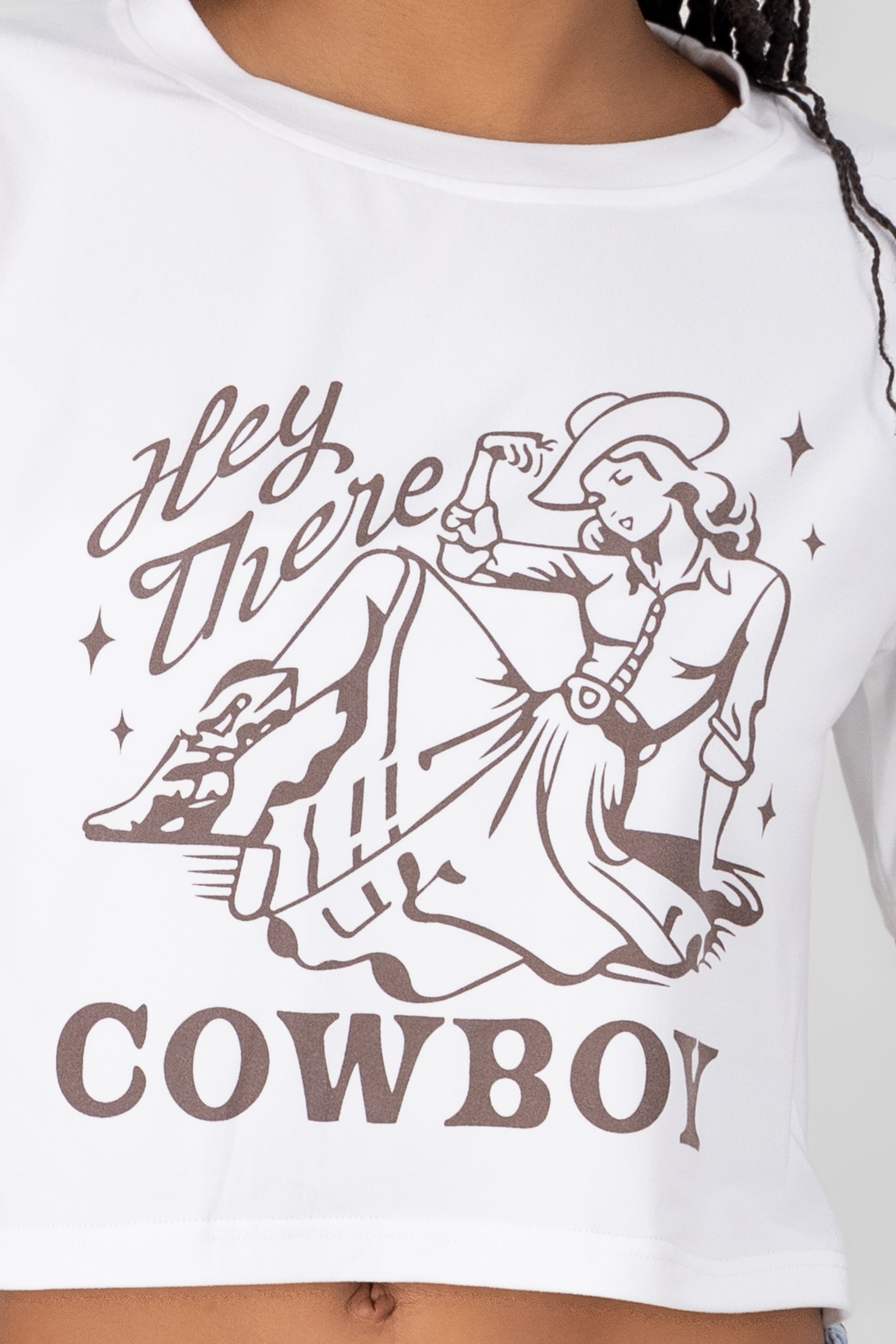 Cowboy Print T Shirt WHITE COMBO