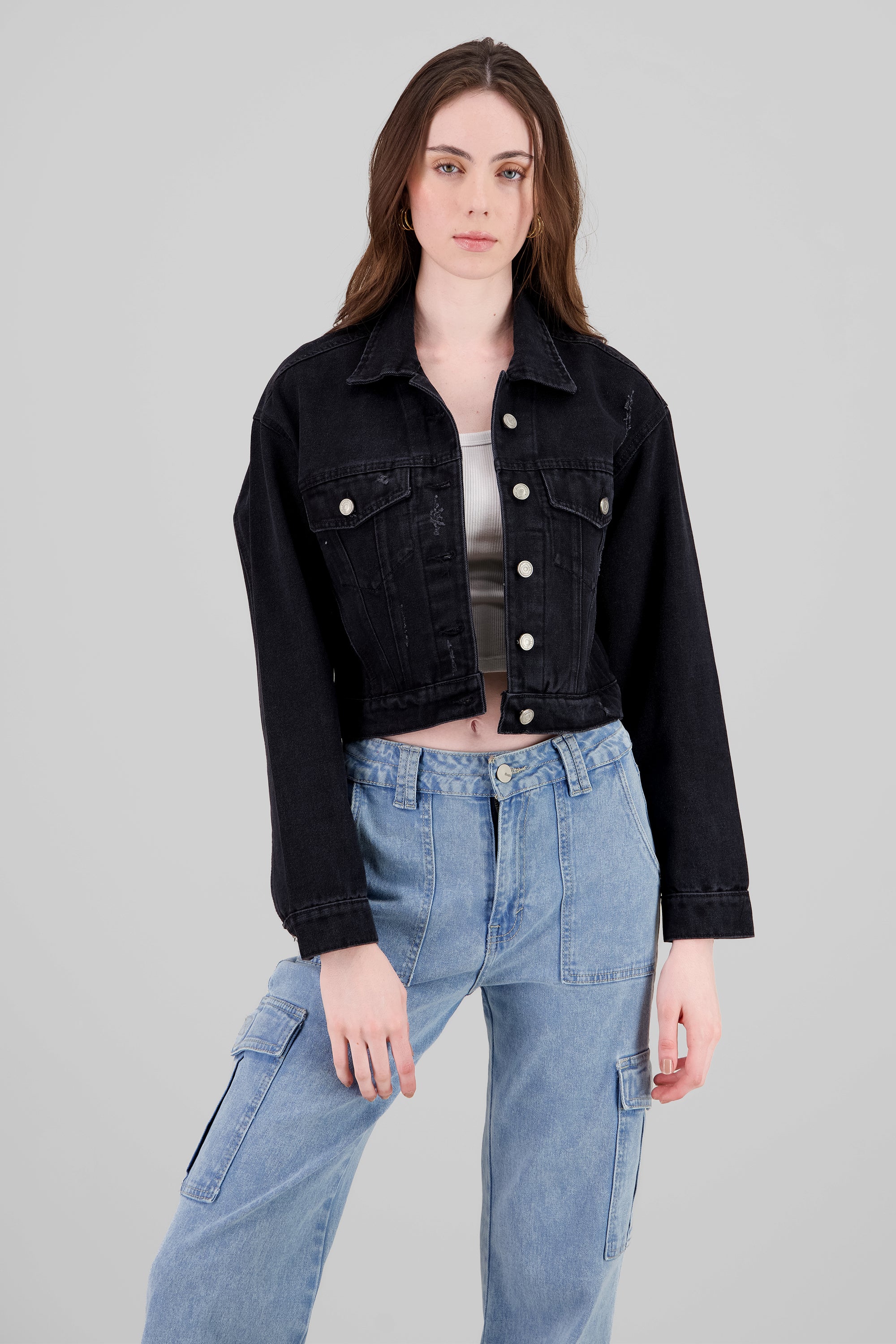 Oversized Trucker Jacket BLACK