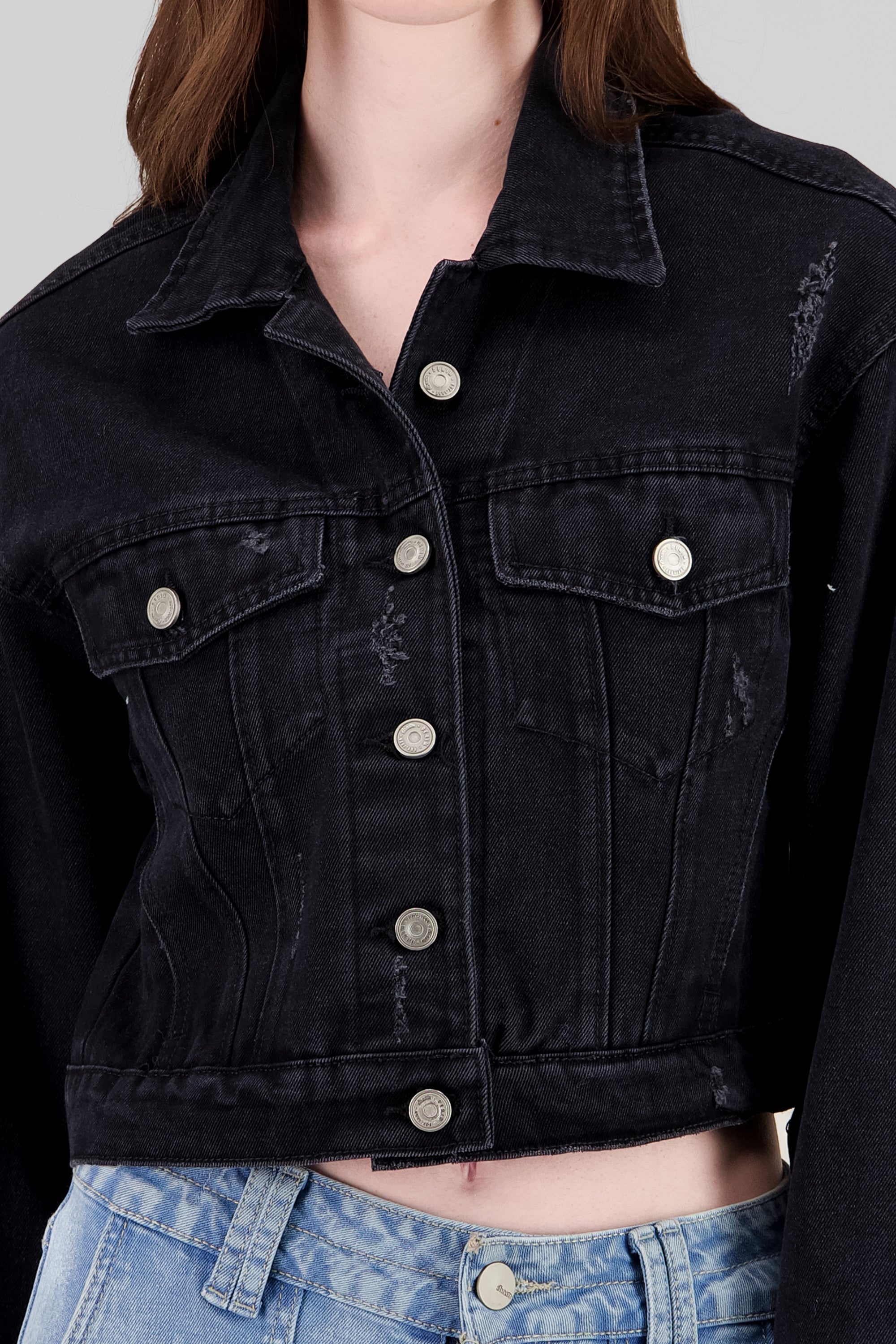 Oversized Trucker Jacket BLACK