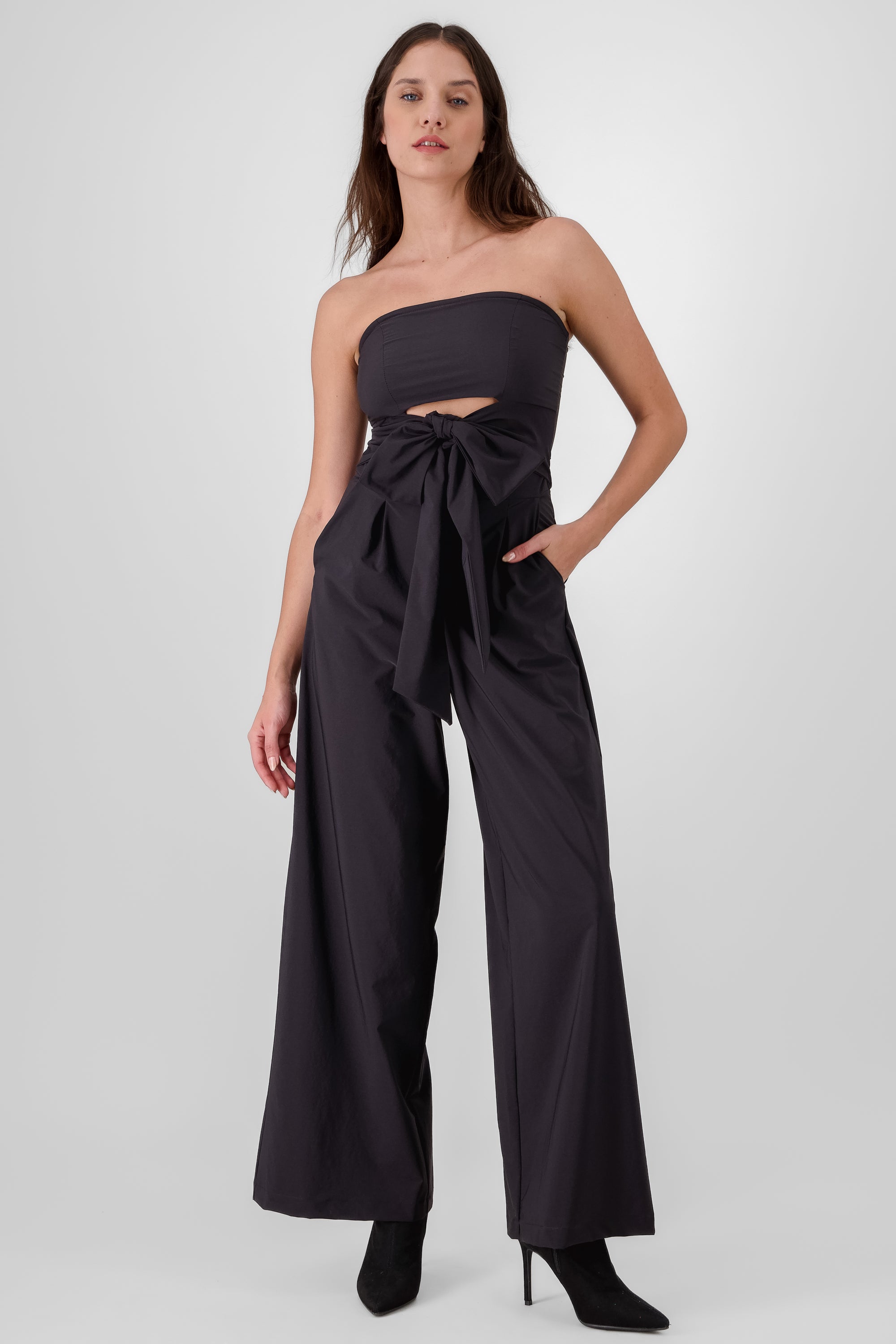 Solid Strapless Jumpsuit BLACK