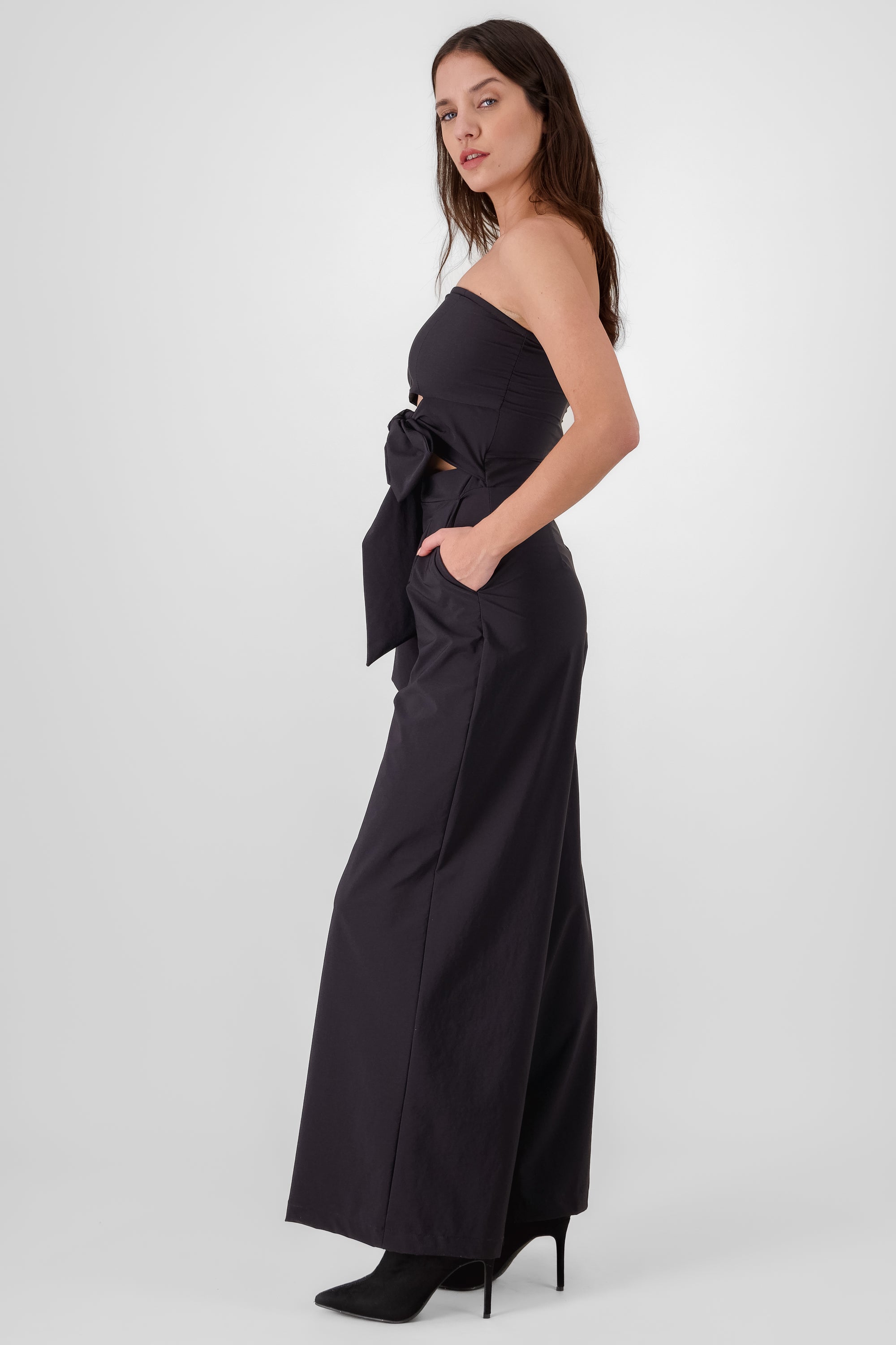 Solid Strapless Jumpsuit BLACK