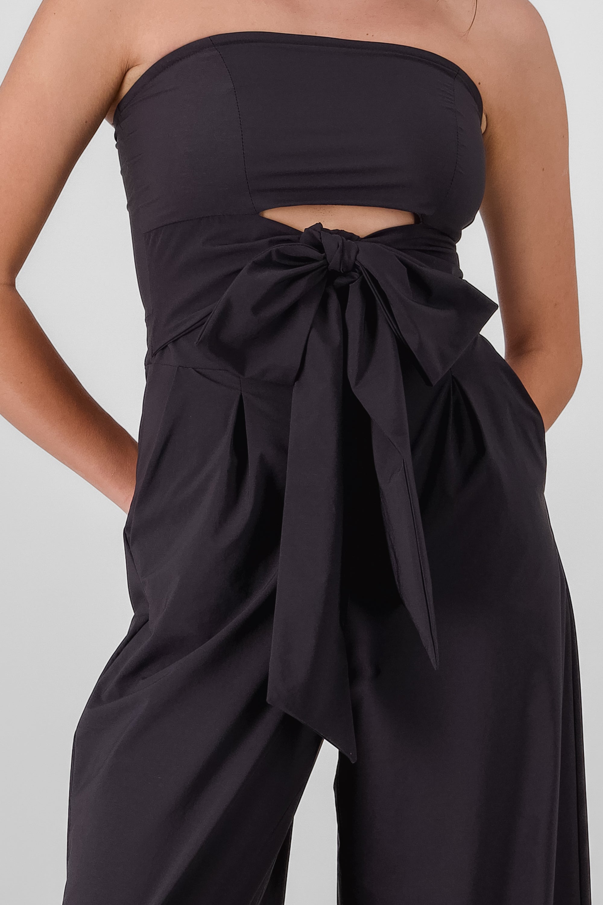 Solid Strapless Jumpsuit BLACK