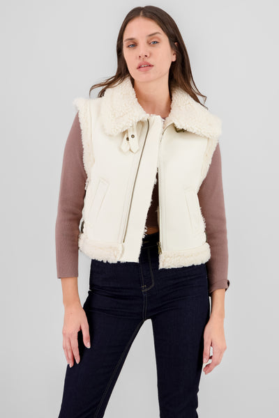 Fur Lined Vest BROWN