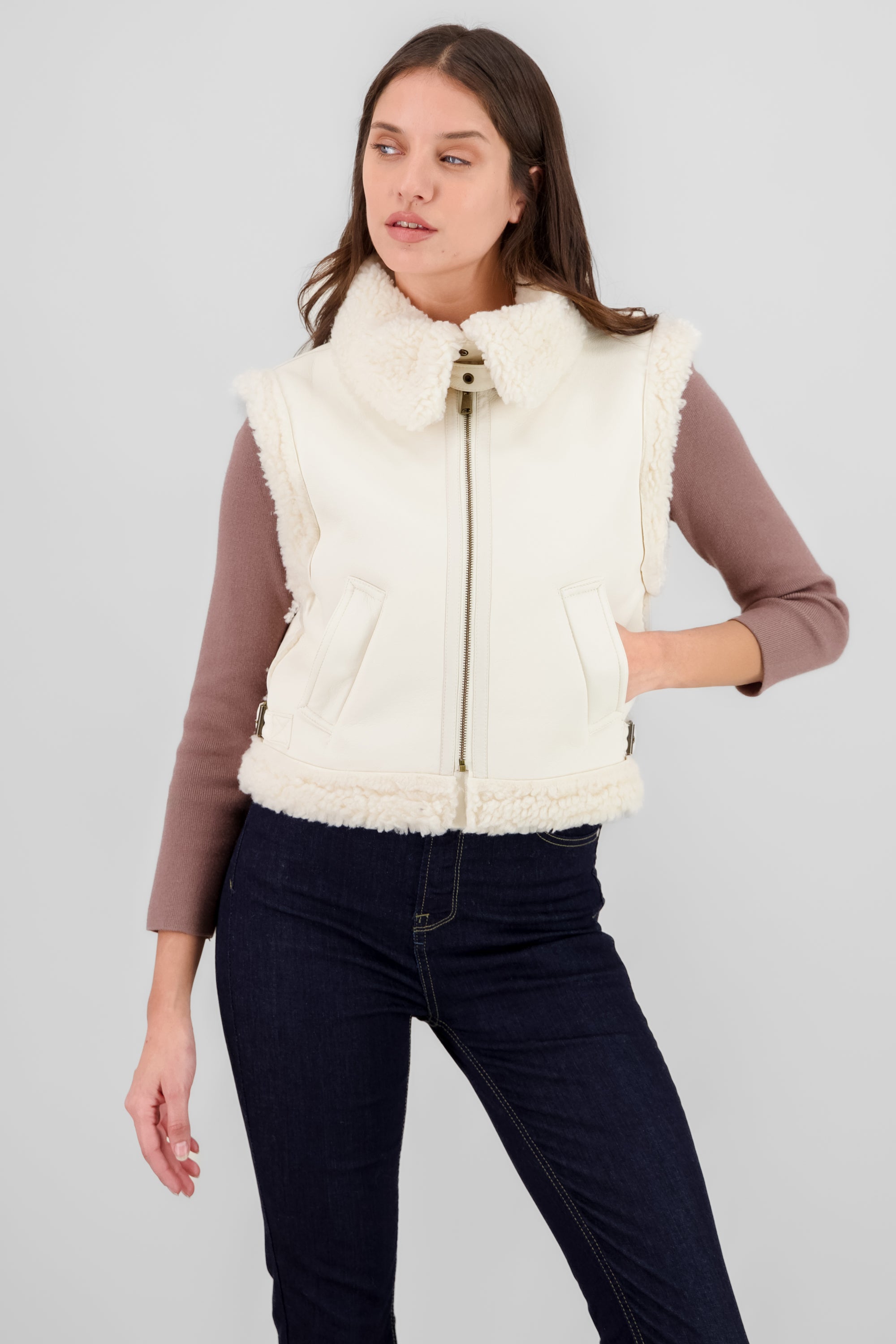 Fur Lined Vest IVORY