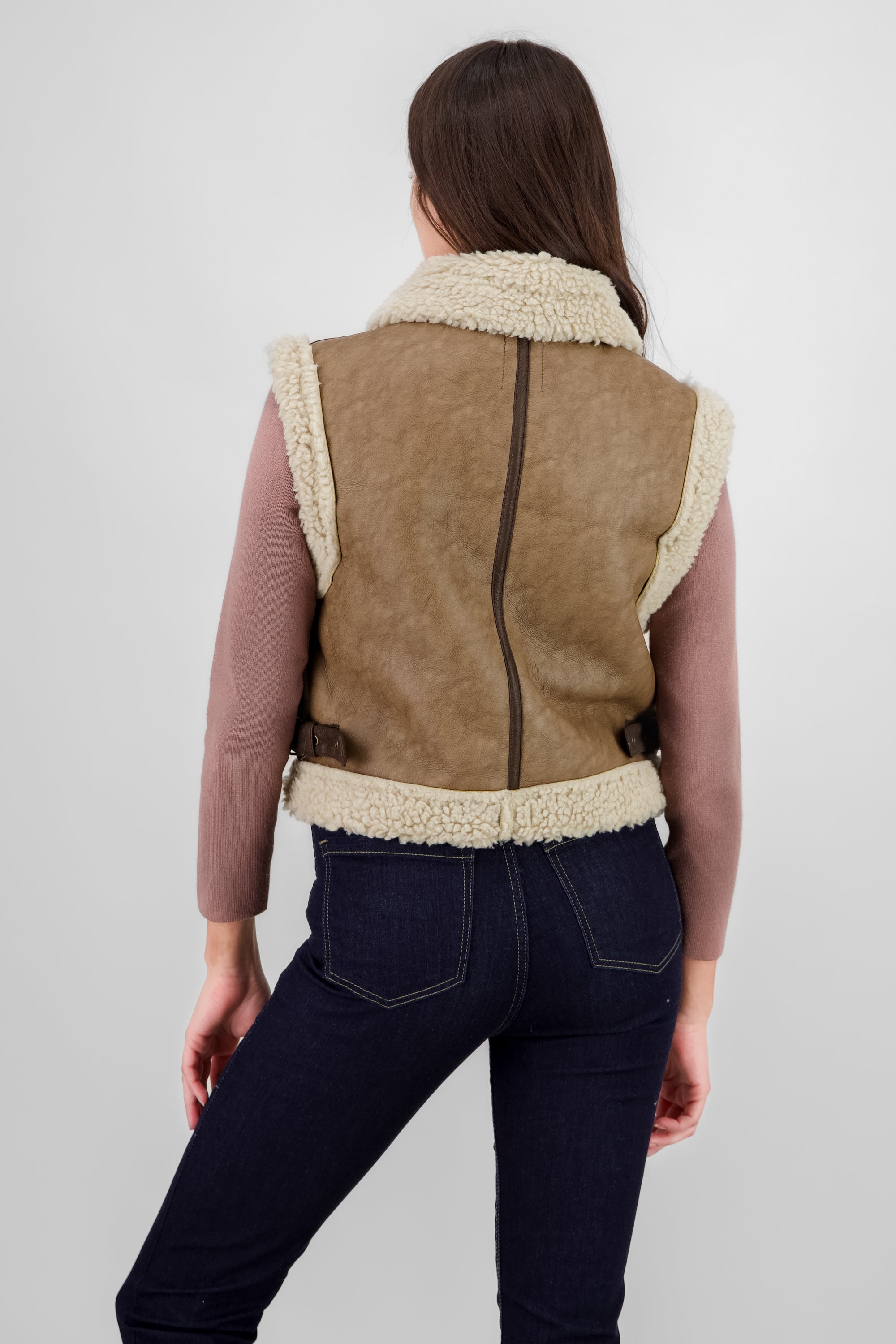 Fur Lined Vest BROWN