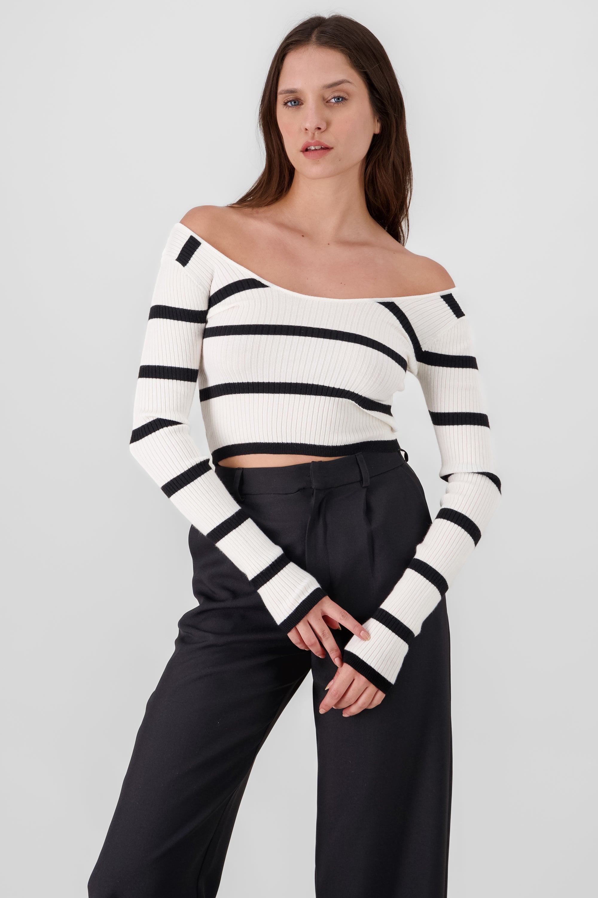 Striped Sweater WHITE