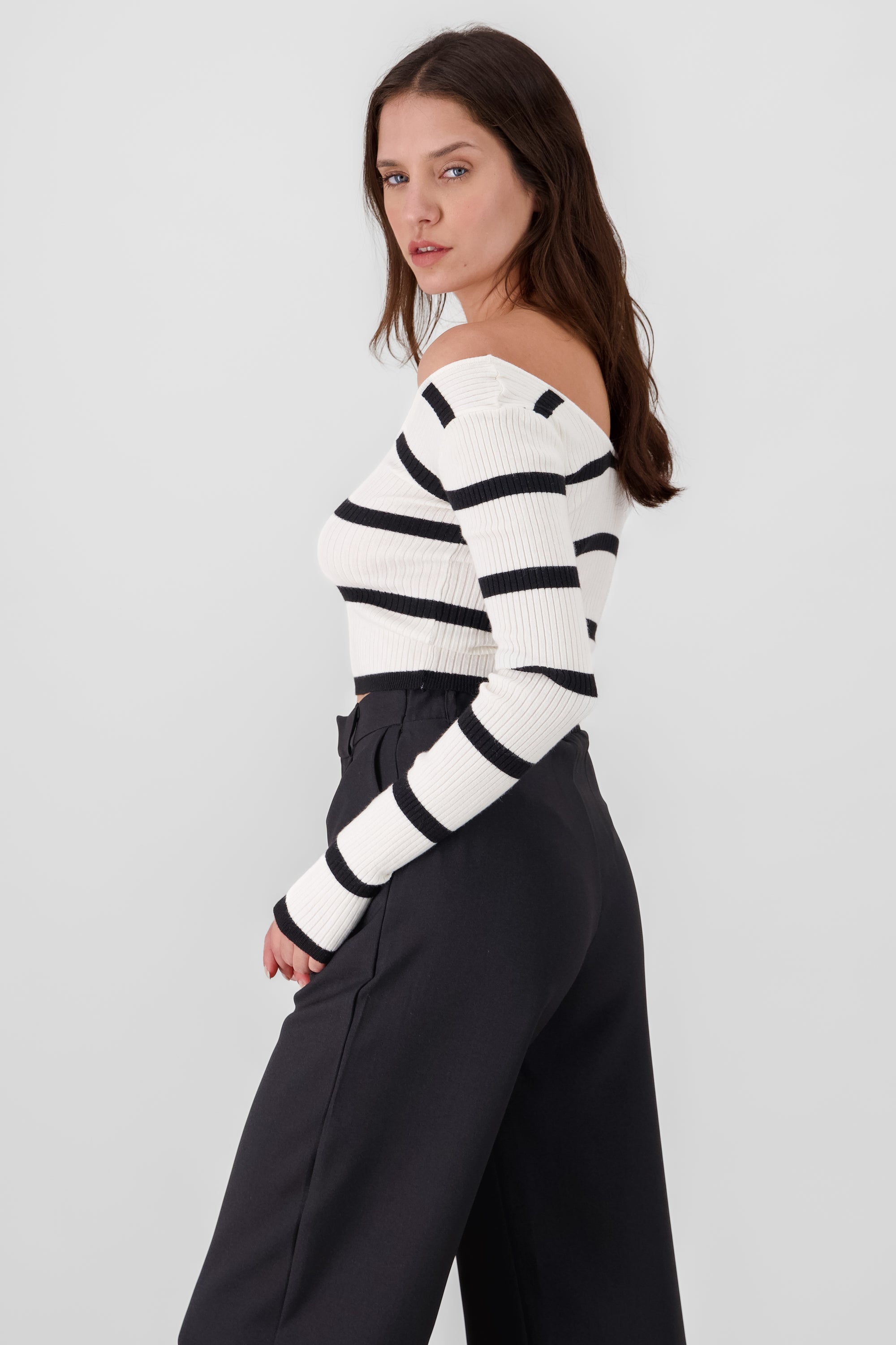 Striped Sweater WHITE