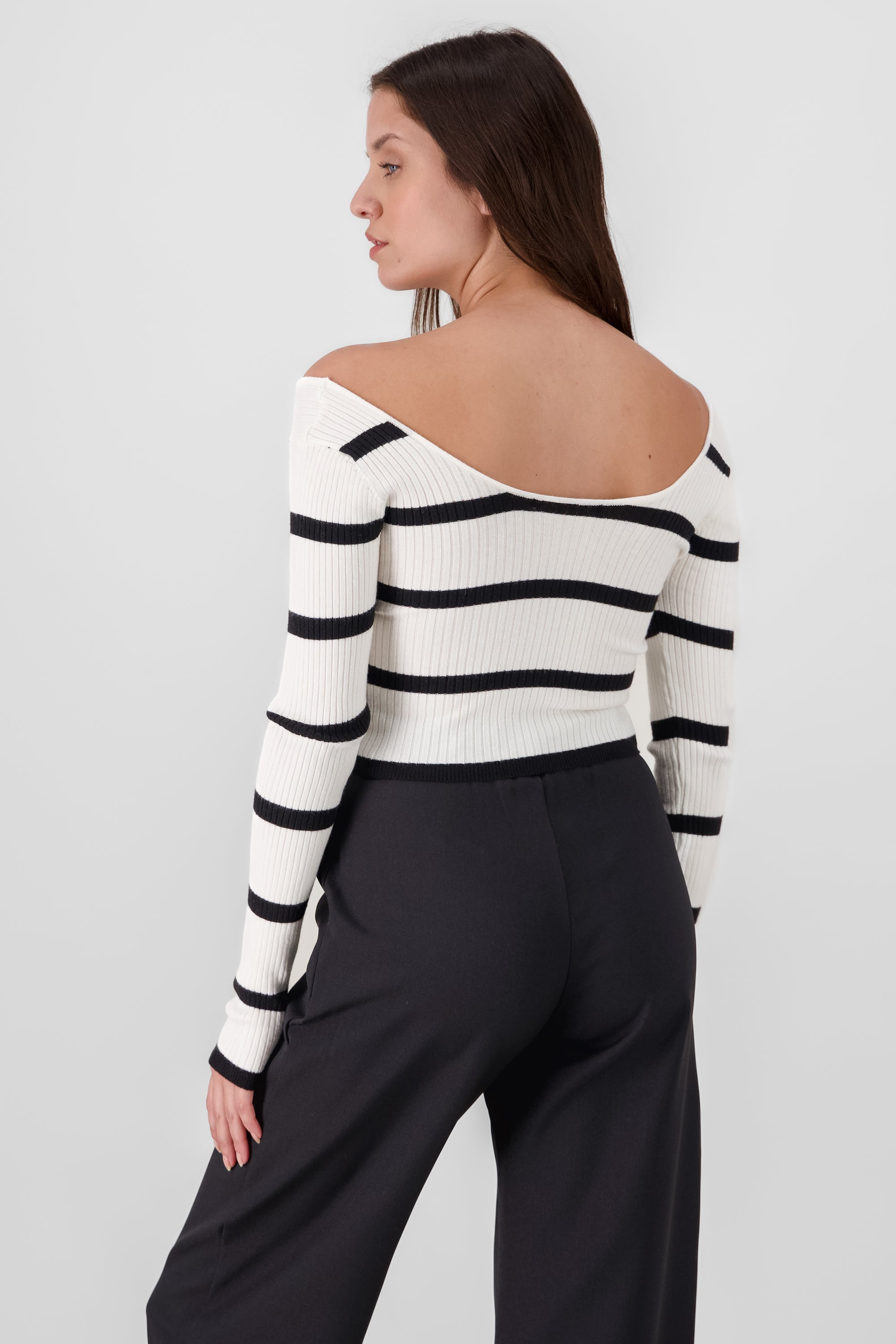 Striped Sweater WHITE