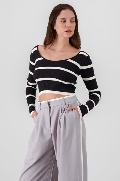 Striped Sweater GRAY COMBO