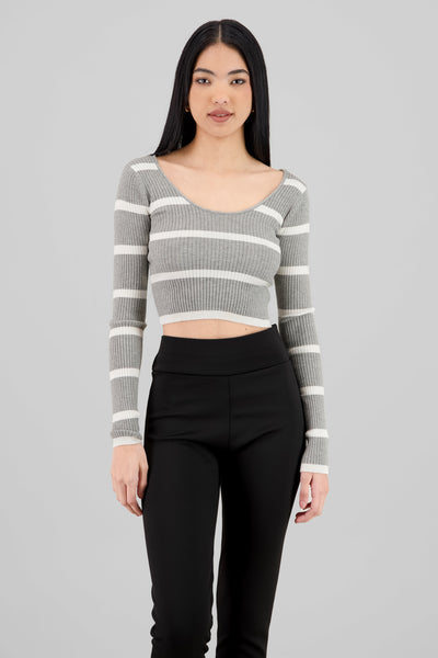 Striped Sweater GRAY COMBO