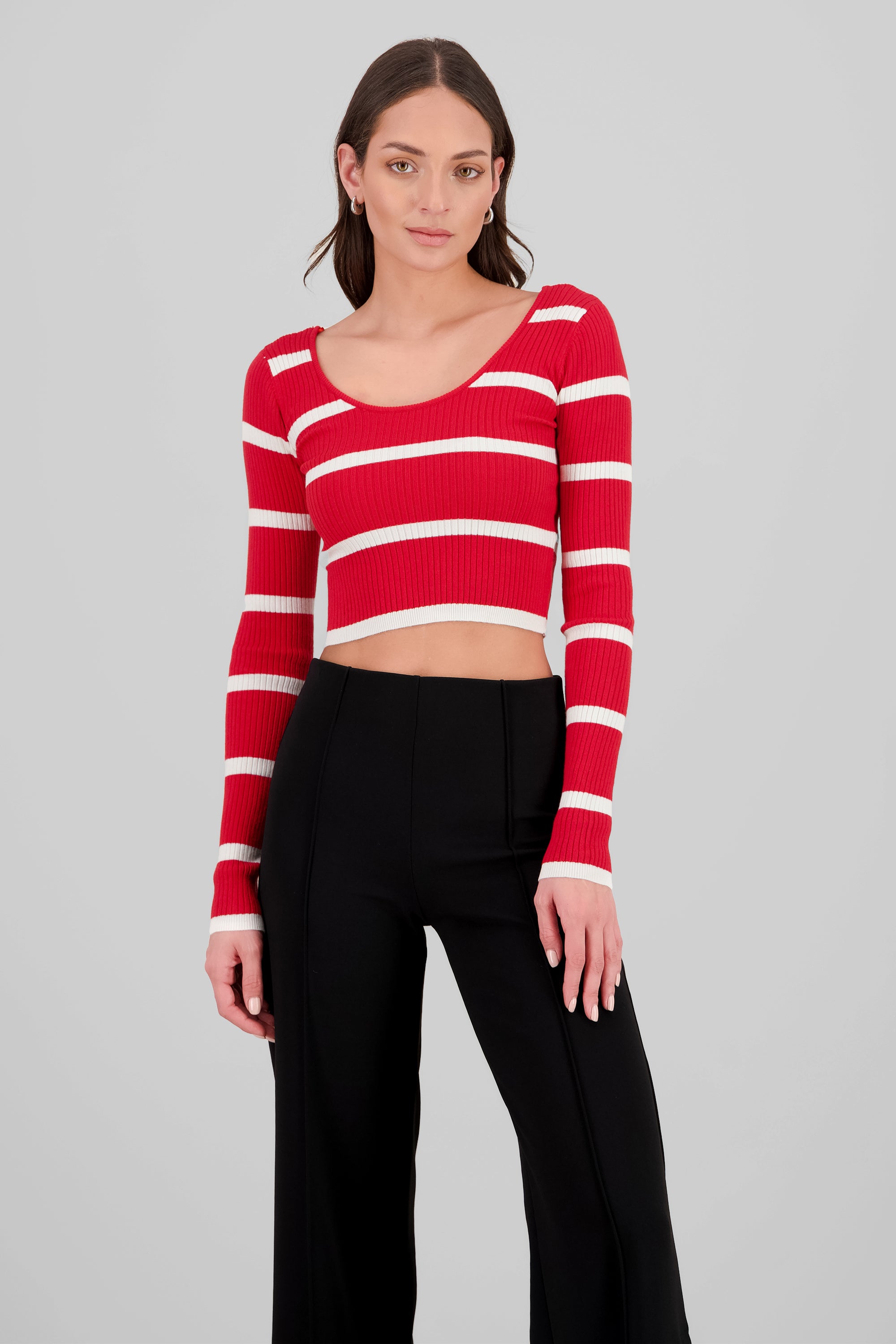 Striped Sweater RED COMBO