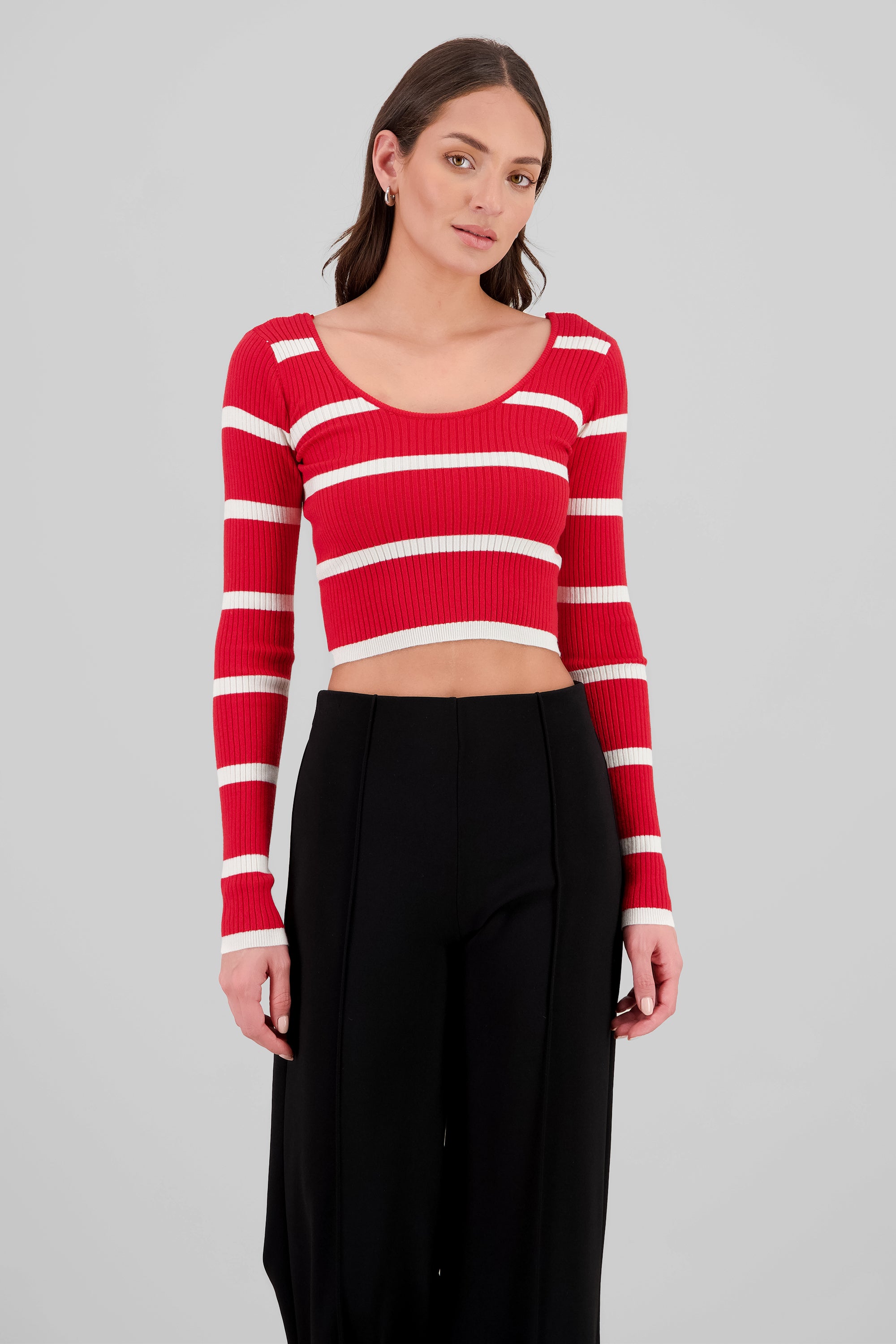 Striped Sweater RED COMBO