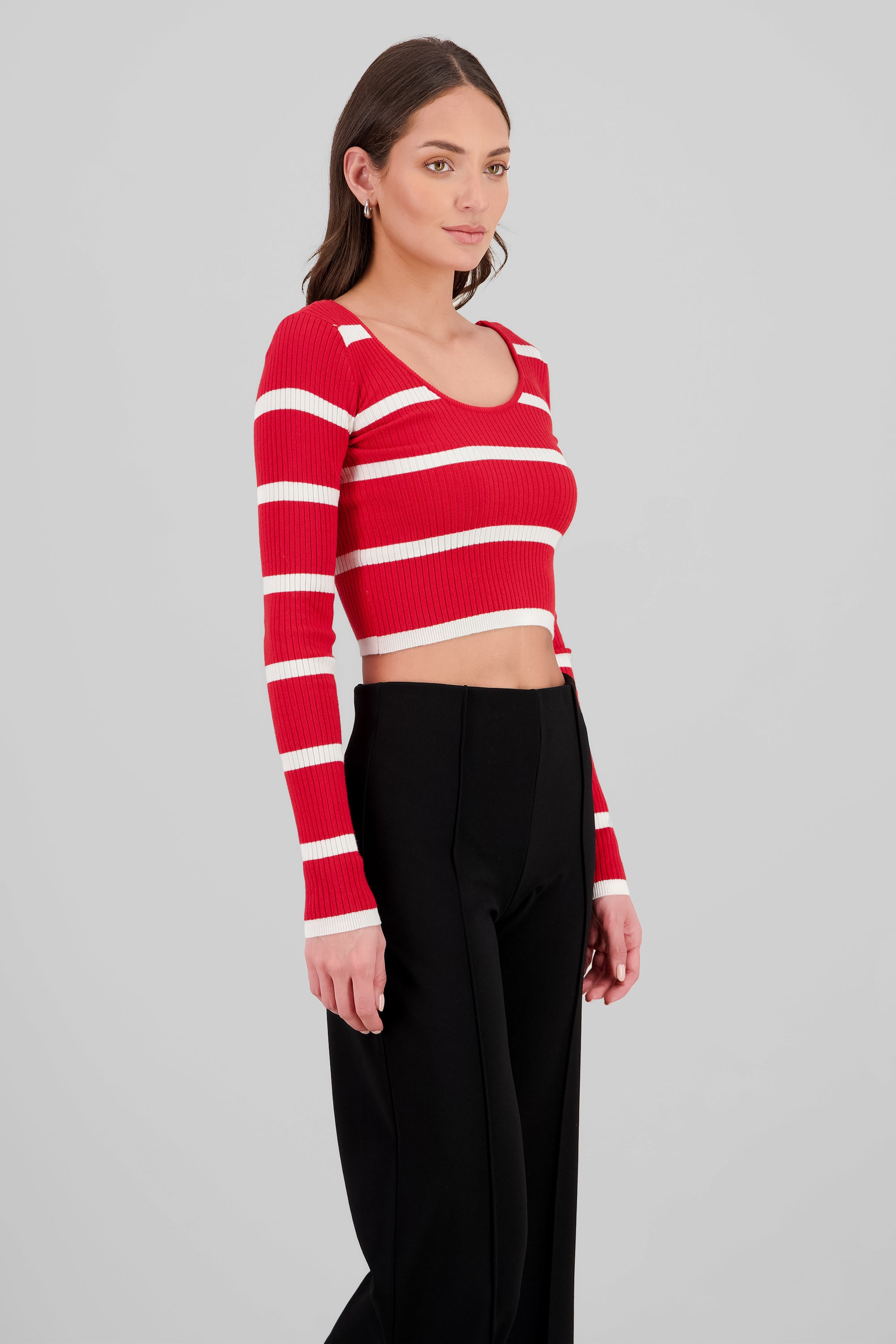 Striped Sweater RED COMBO