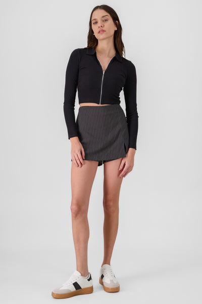 Striped Mini Skort CHARCOAL