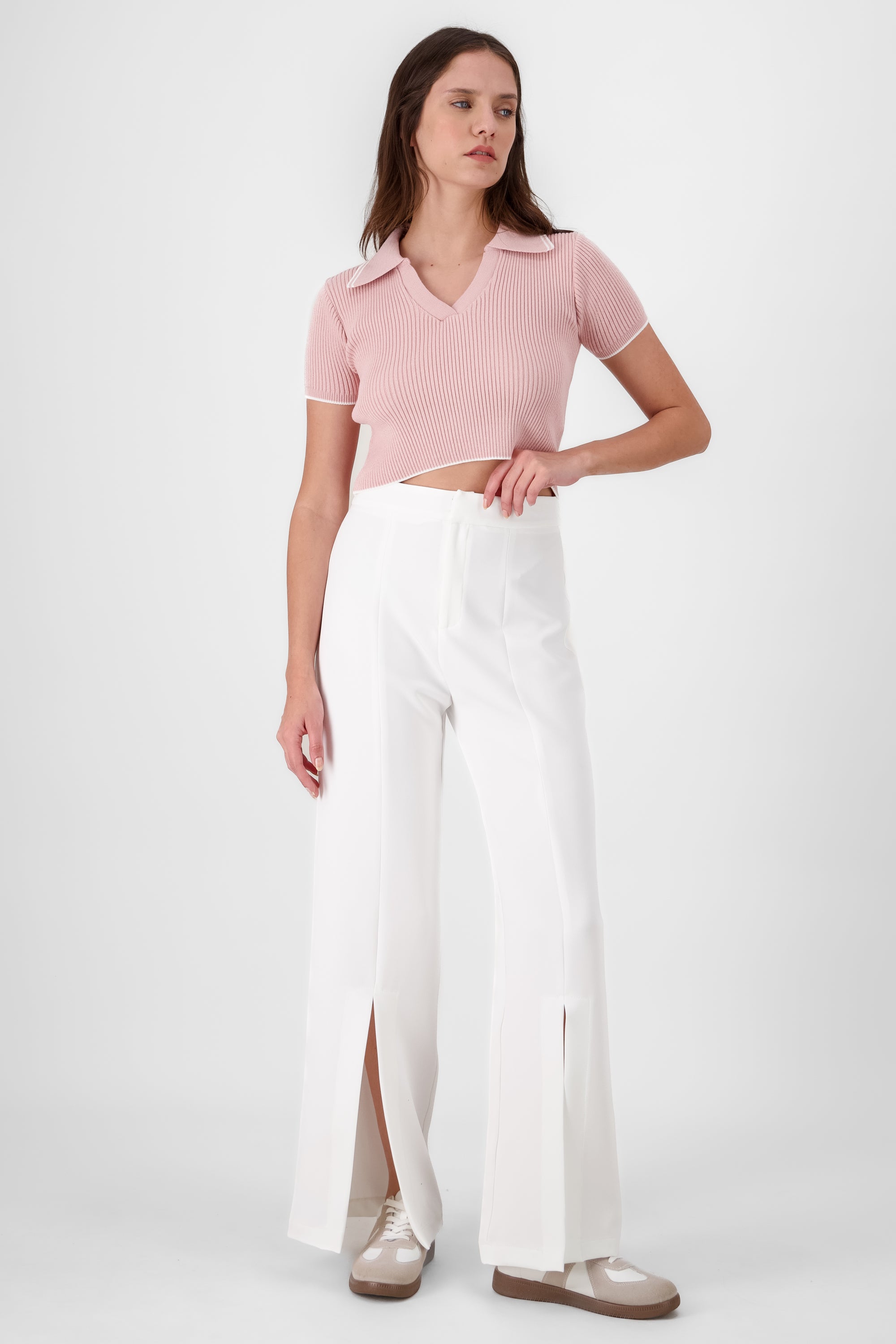 Side Slit Pants WHITE