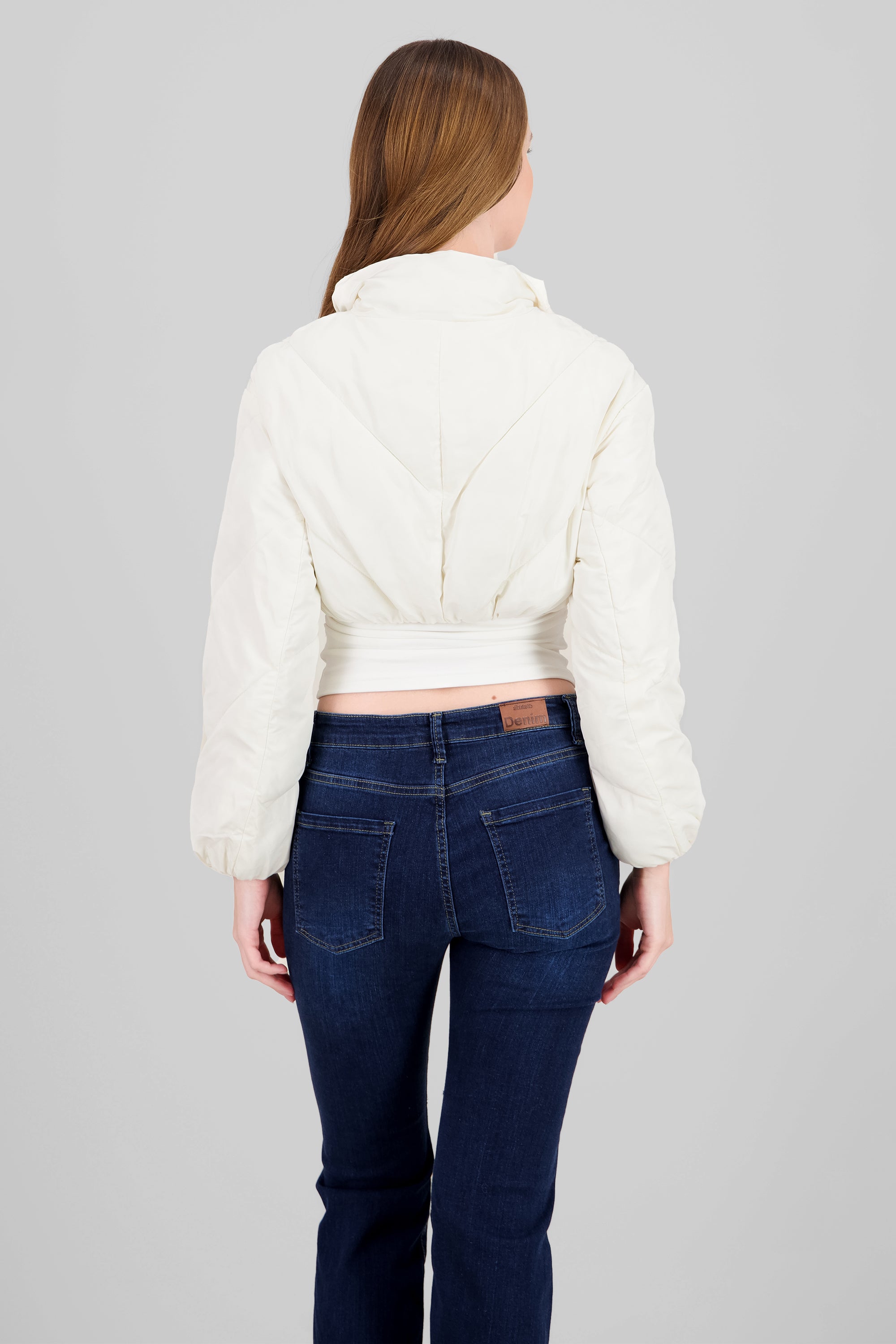 Cropped Solid Jacket IVORY