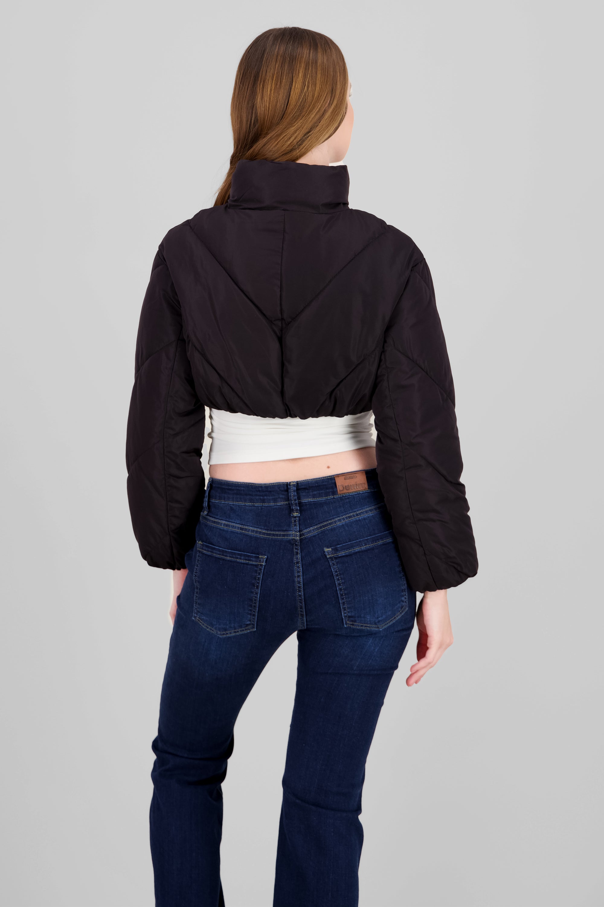 Cropped Solid Jacket BLACK