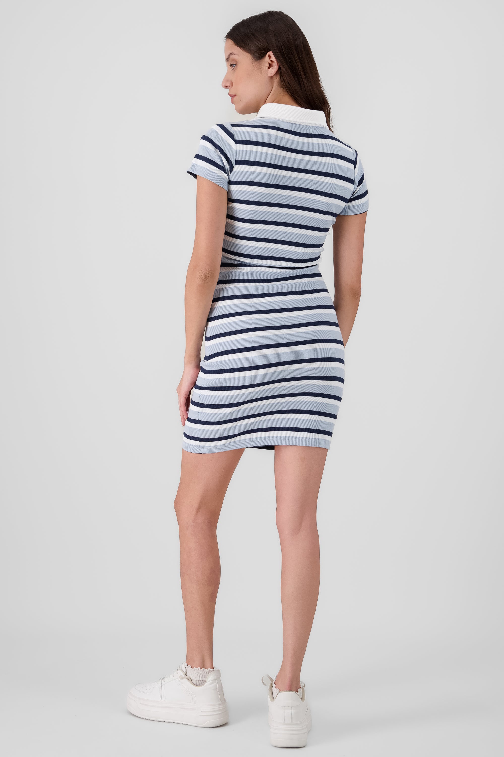 Striped Polo Dress BLUE COMBO