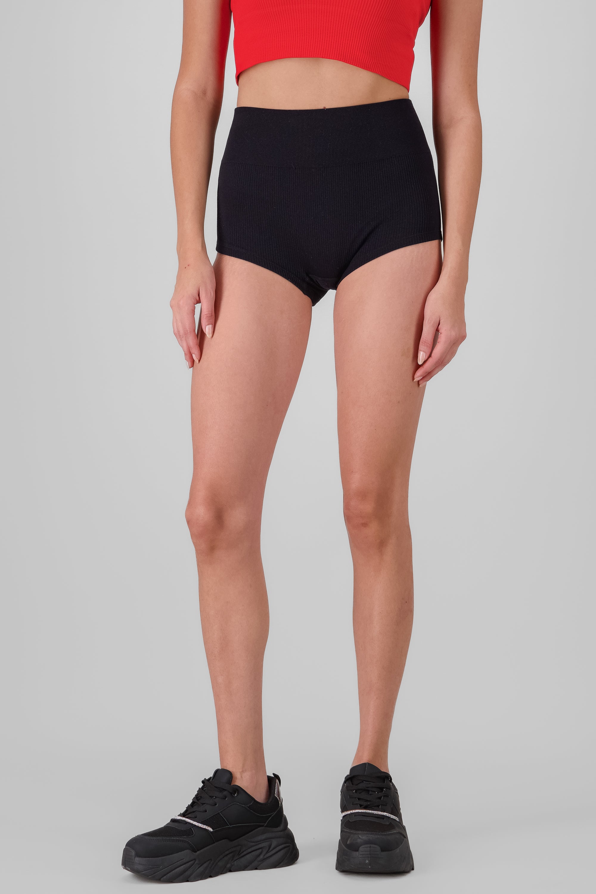 Solid Seamless Mini Shorts BLACK