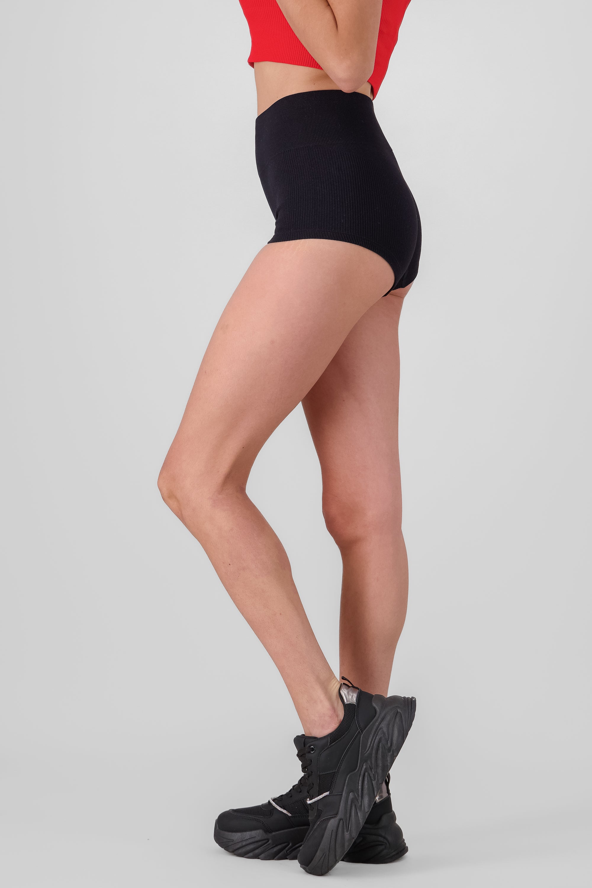 Solid Seamless Mini Shorts BLACK